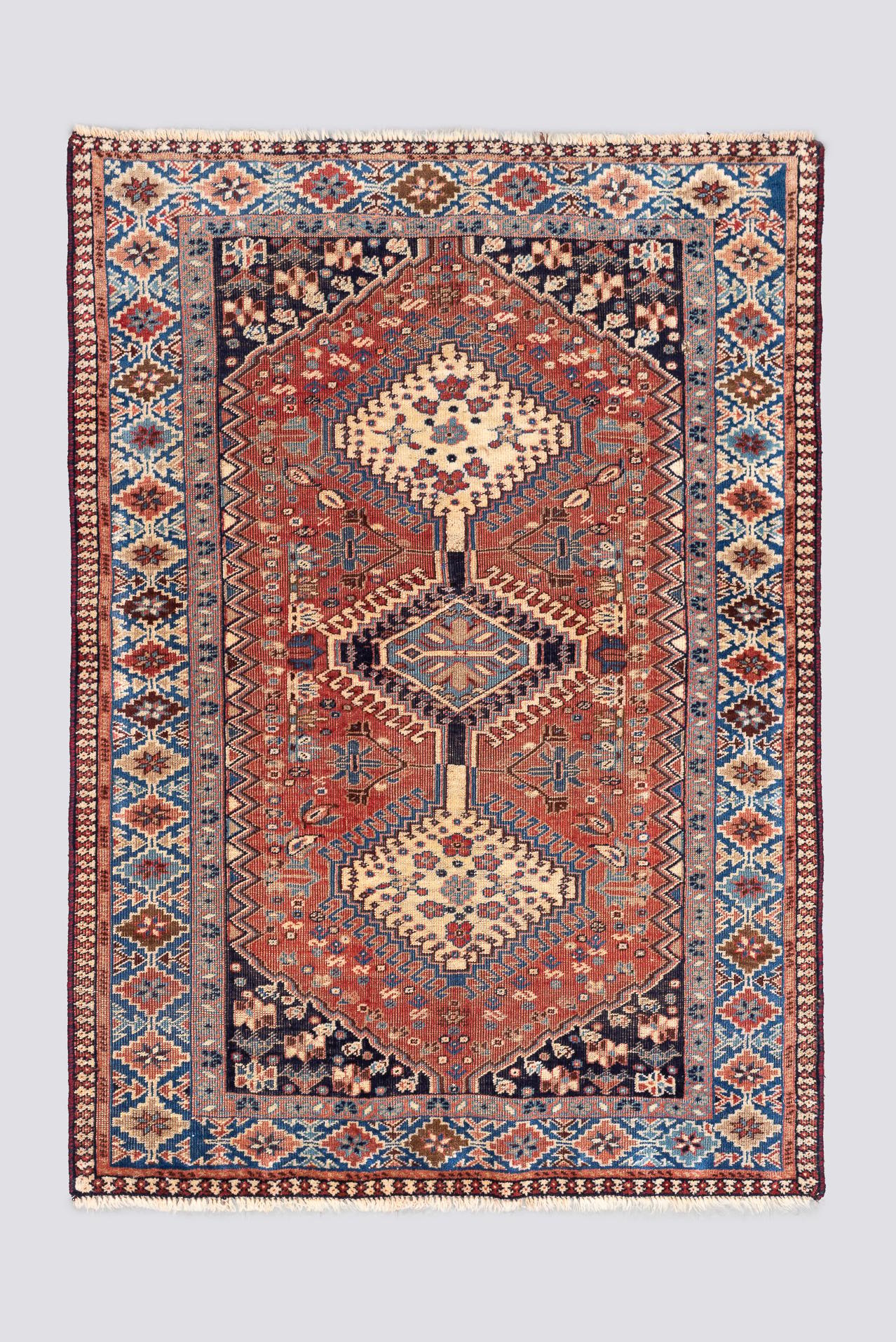 Semi Antique Yalame Triple Toranj Carpet 1.4SQM