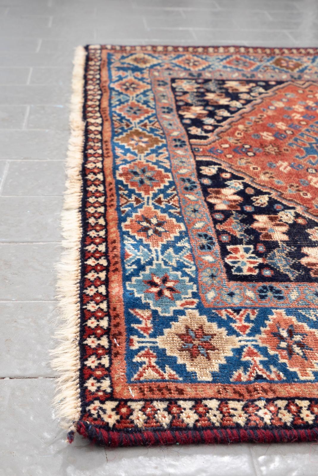 Vintage Yalame Triple Toranj Persian Rug