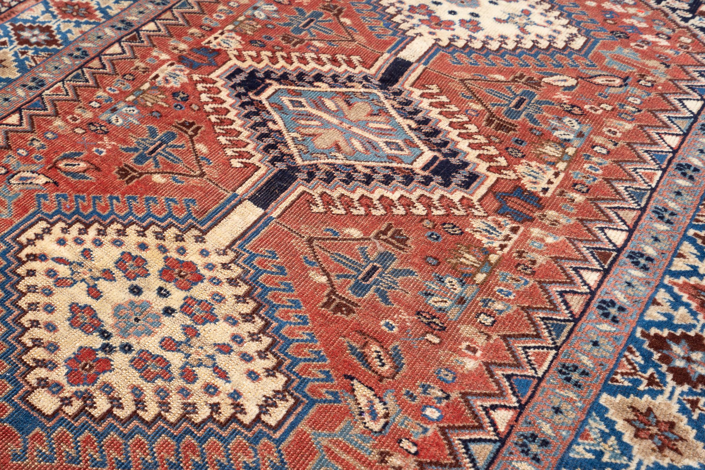 Vintage Yalame Triple Toranj Persian Rug