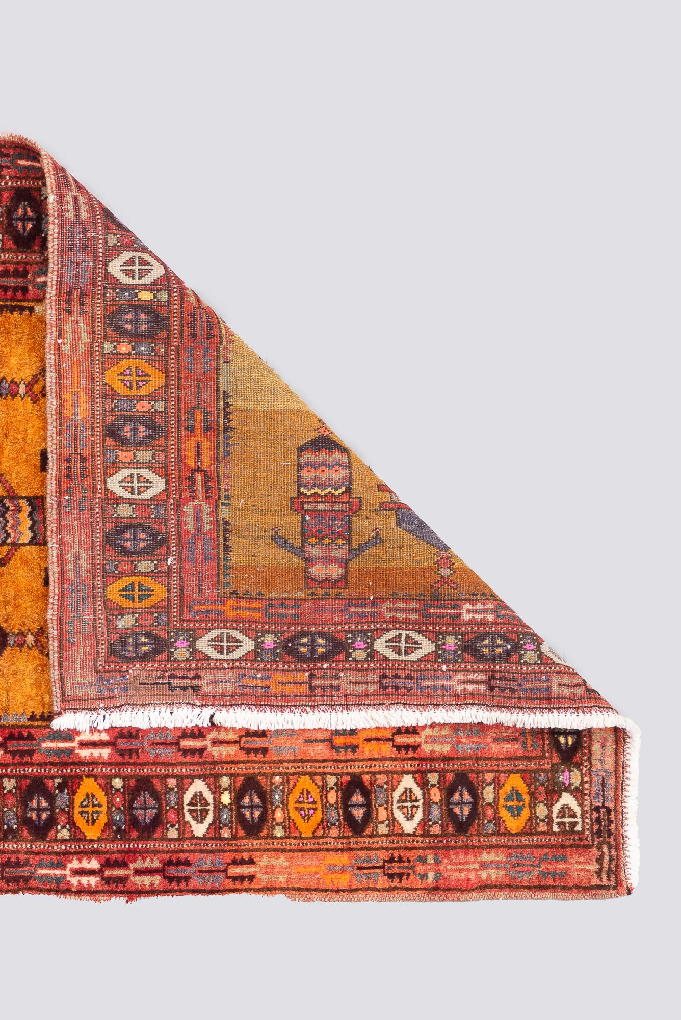 Vintage Baluch Chandelier Persian Rug