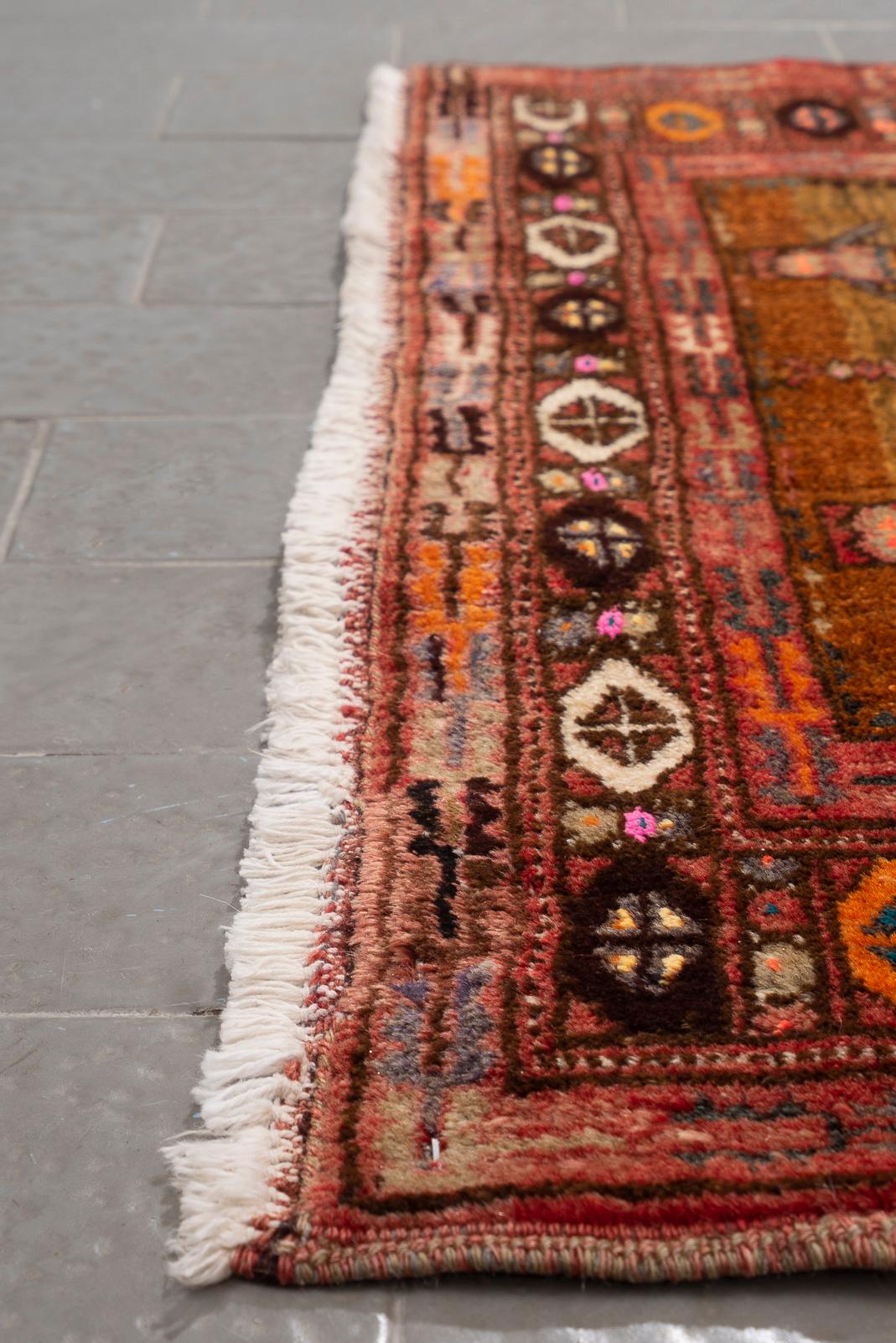 Vintage Baluch Chandelier Persian Rug