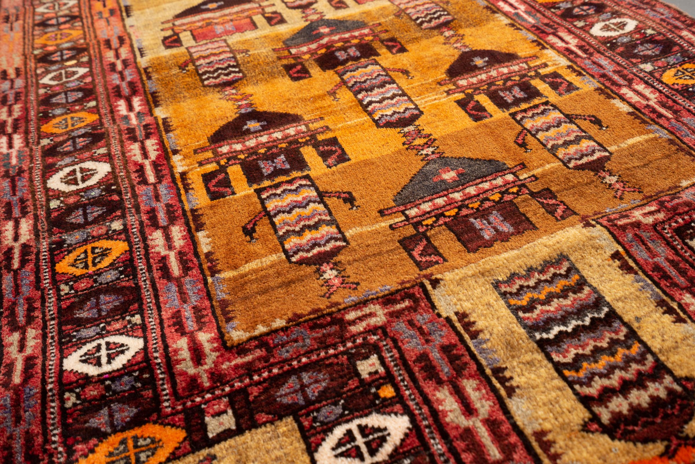 Vintage Baluch Chandelier Persian Rug