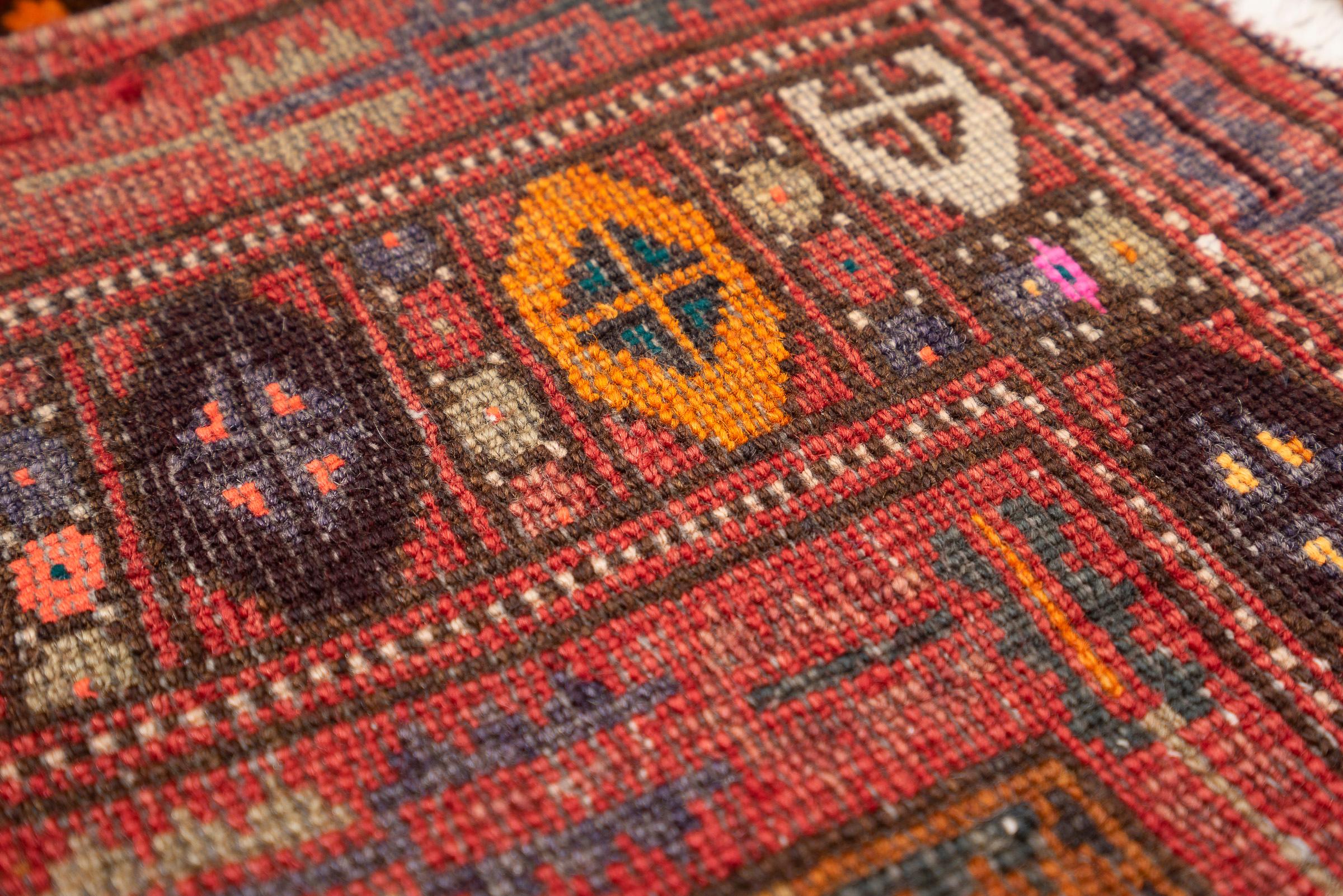 Vintage Baluch Chandelier Persian Rug
