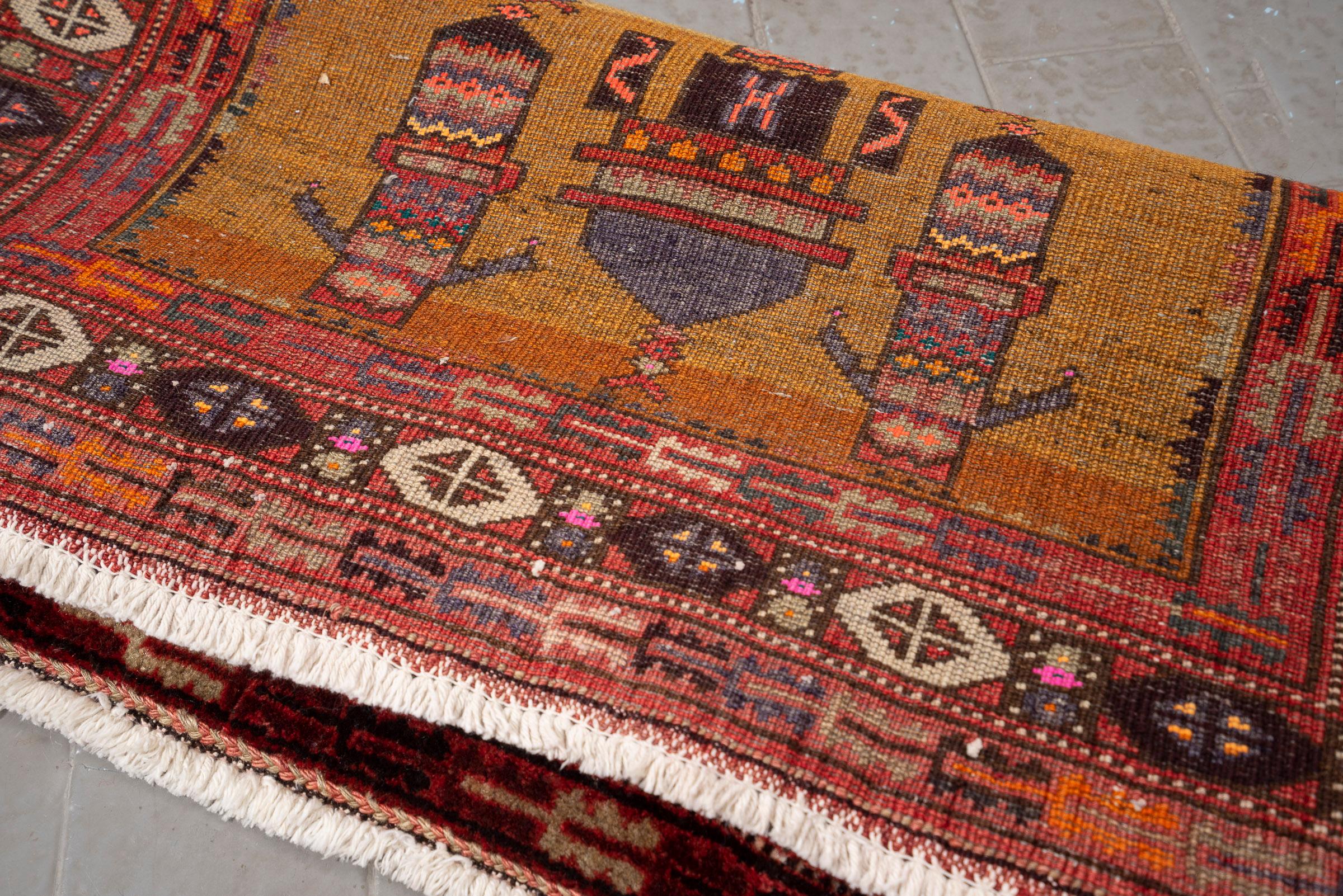 Vintage Baluch Chandelier Persian Rug