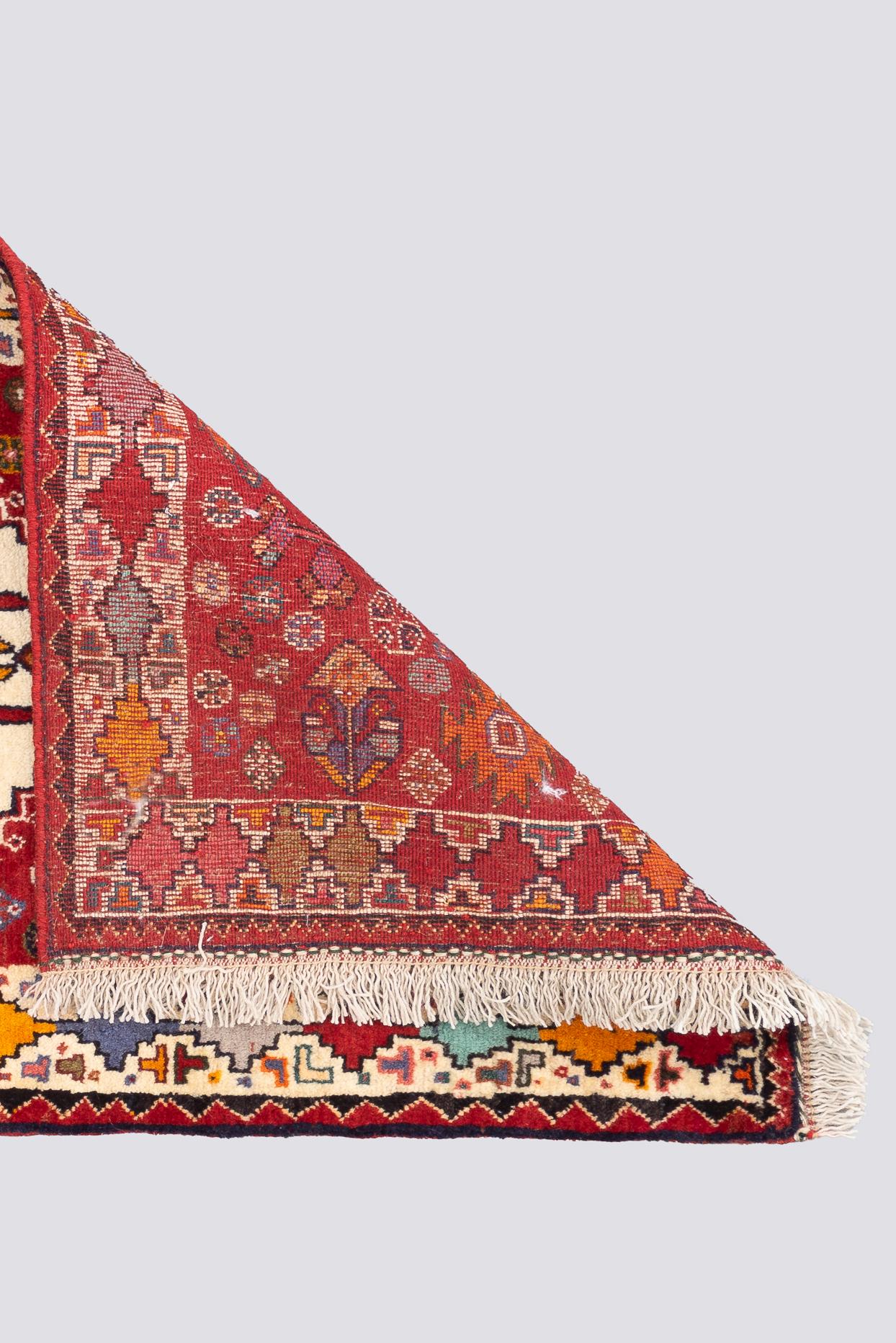 Vintage Qashqai Lori Persian Poshti Rug