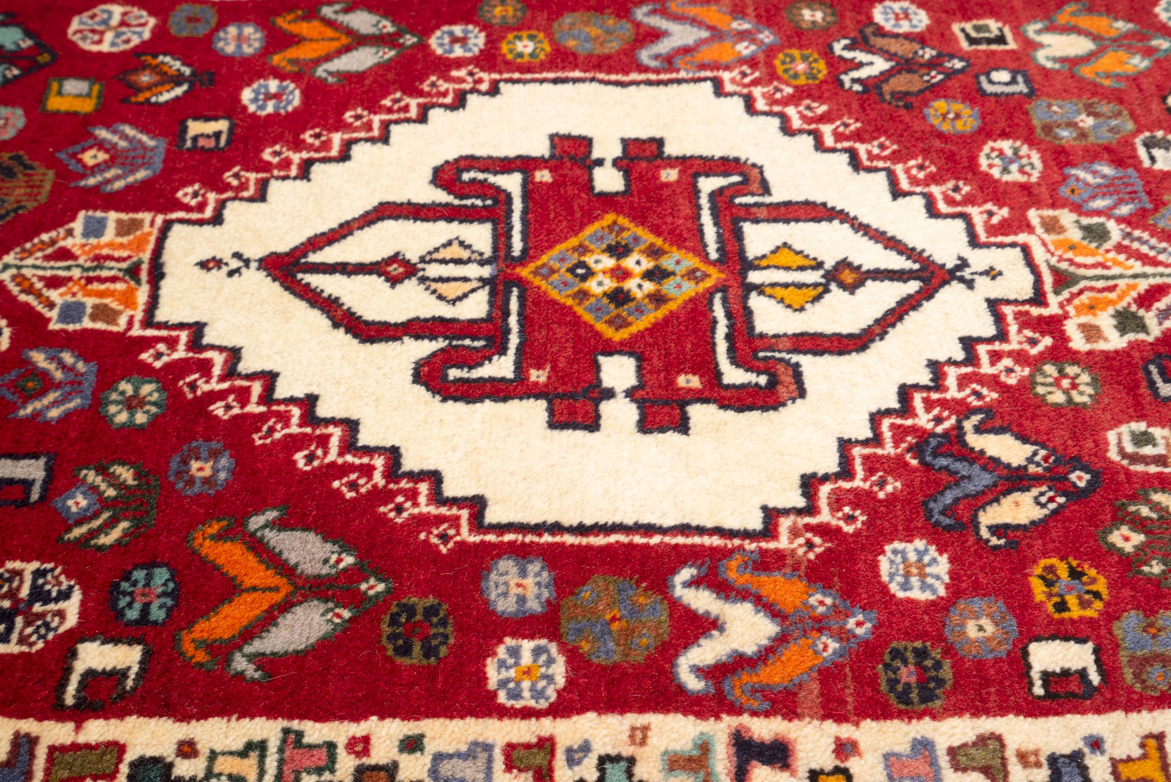 Vintage Qashqai Lori Persian Poshti Rug