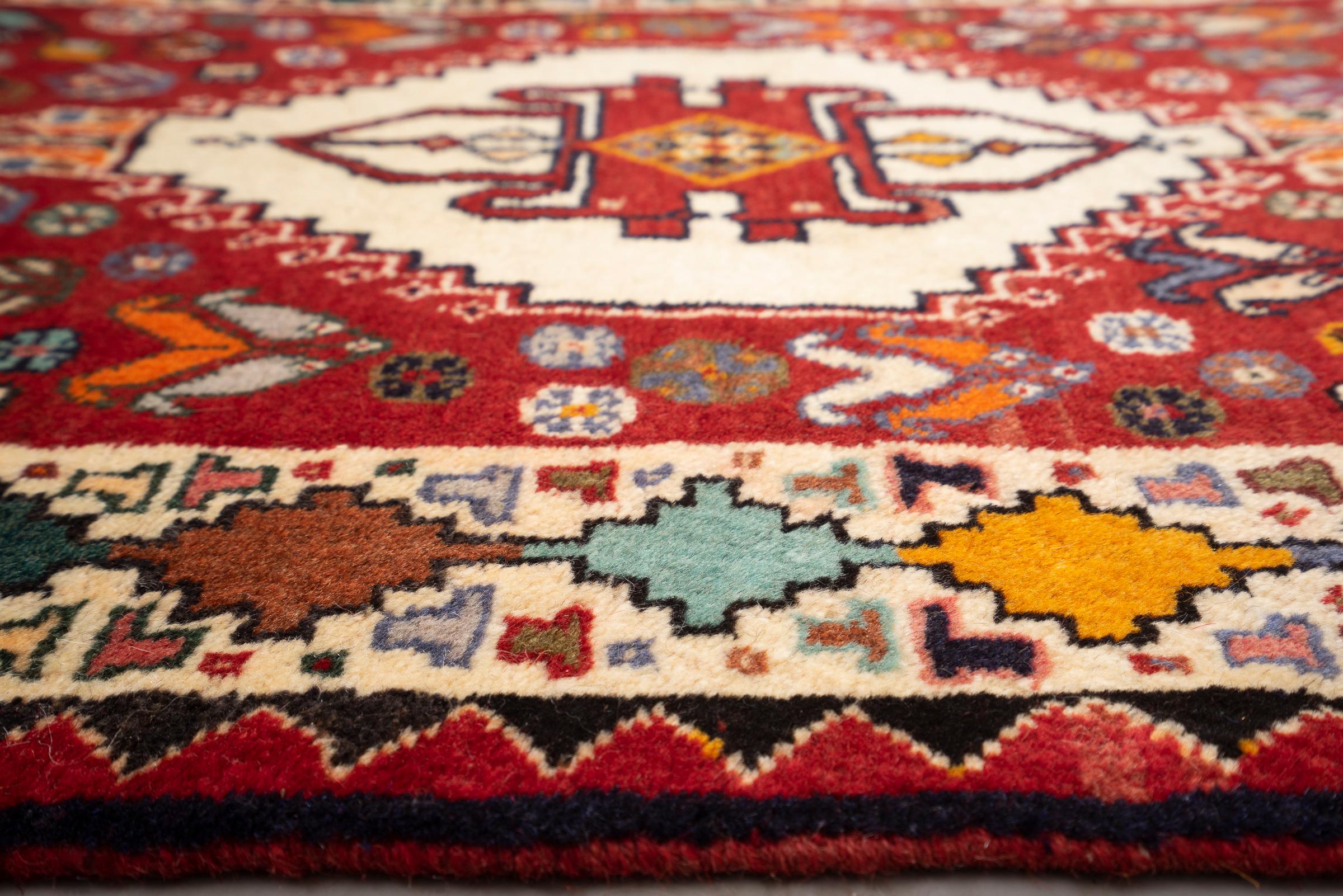 Vintage Qashqai Lori Persian Poshti Rug