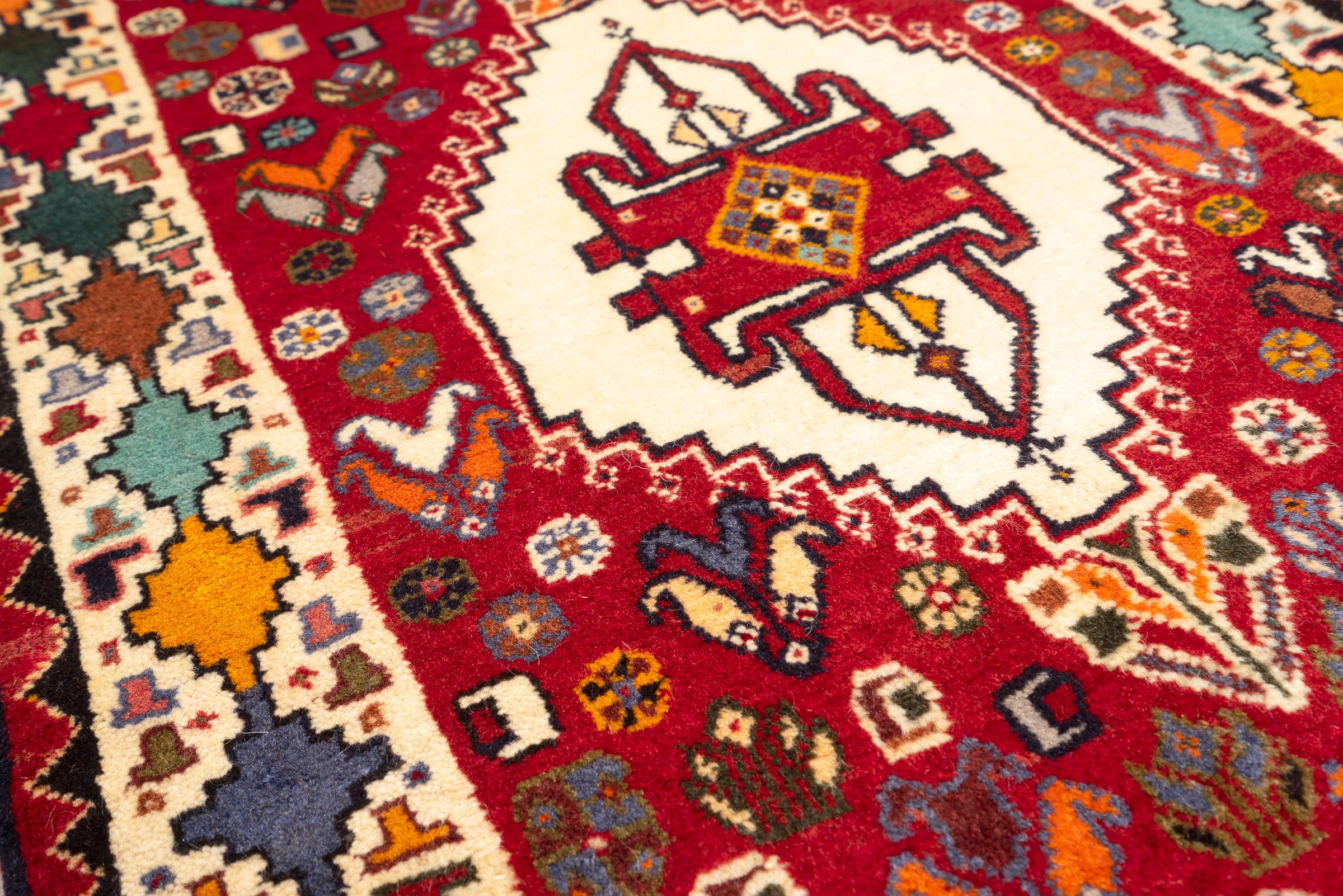 Vintage Qashqai Lori Persian Poshti Rug