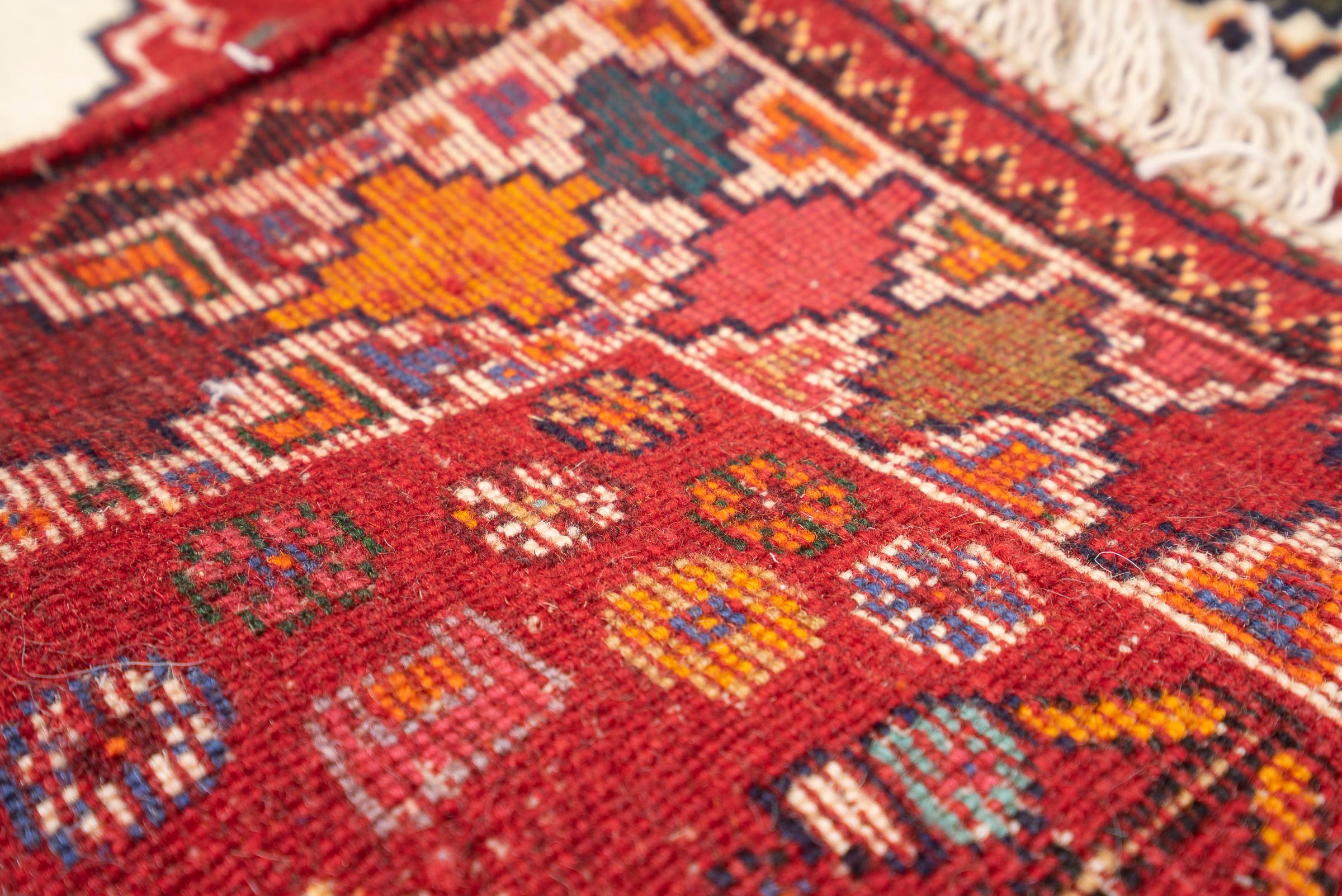 Vintage Qashqai Lori Persian Poshti Rug