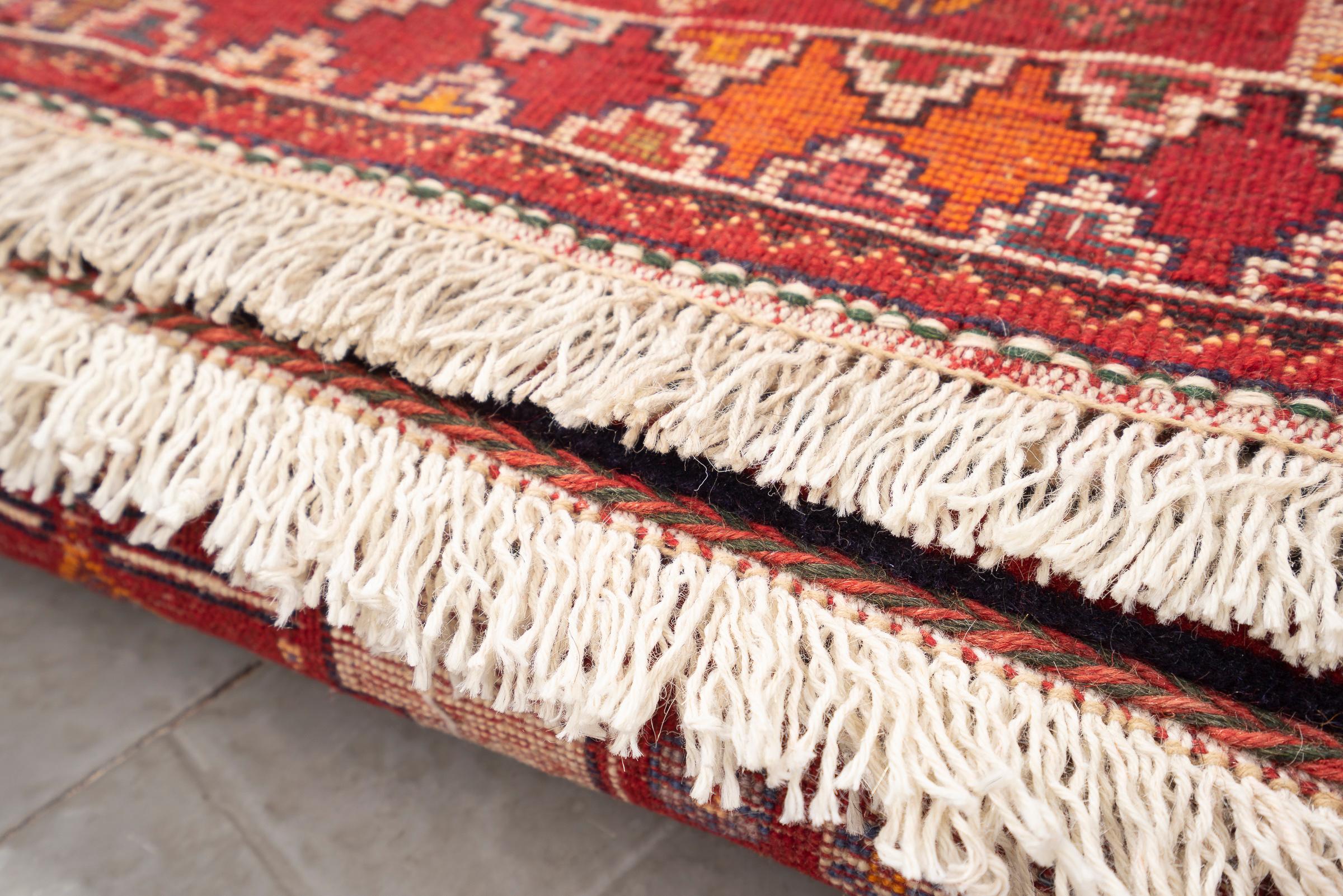 Vintage Qashqai Lori Persian Poshti Rug