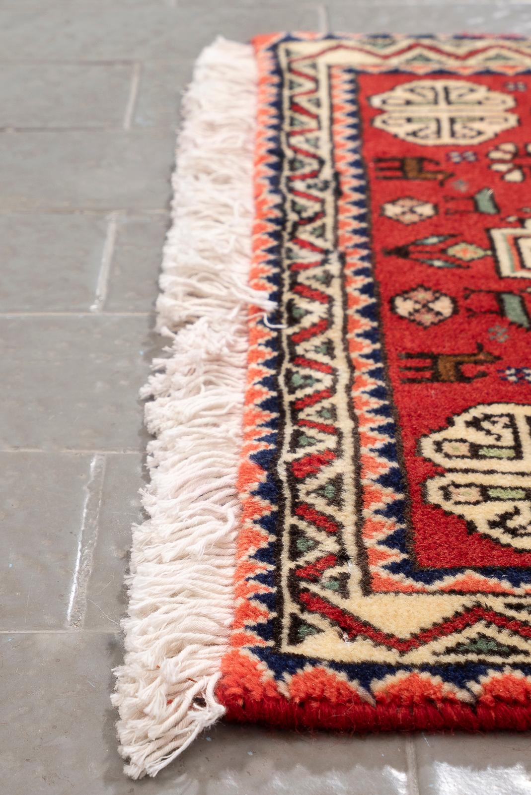 Vintage Abade Qashqai Persian Runner Rug