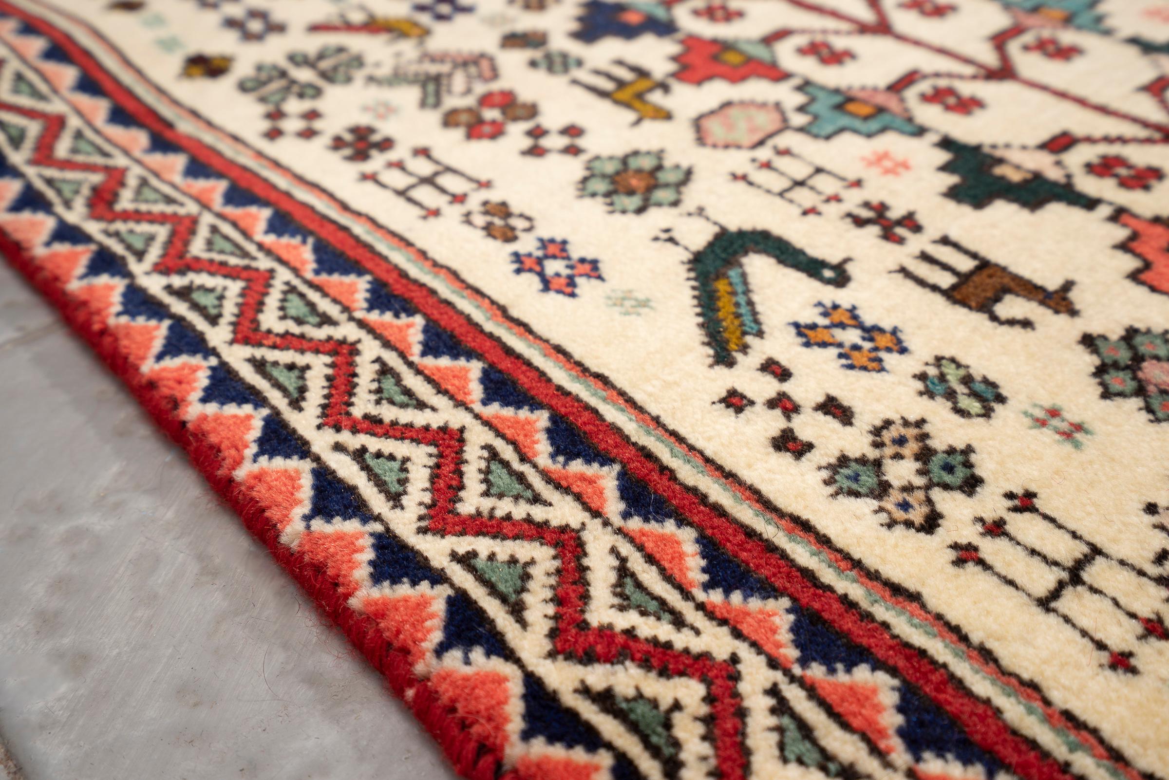 Vintage Abade Qashqai Persian Runner Rug