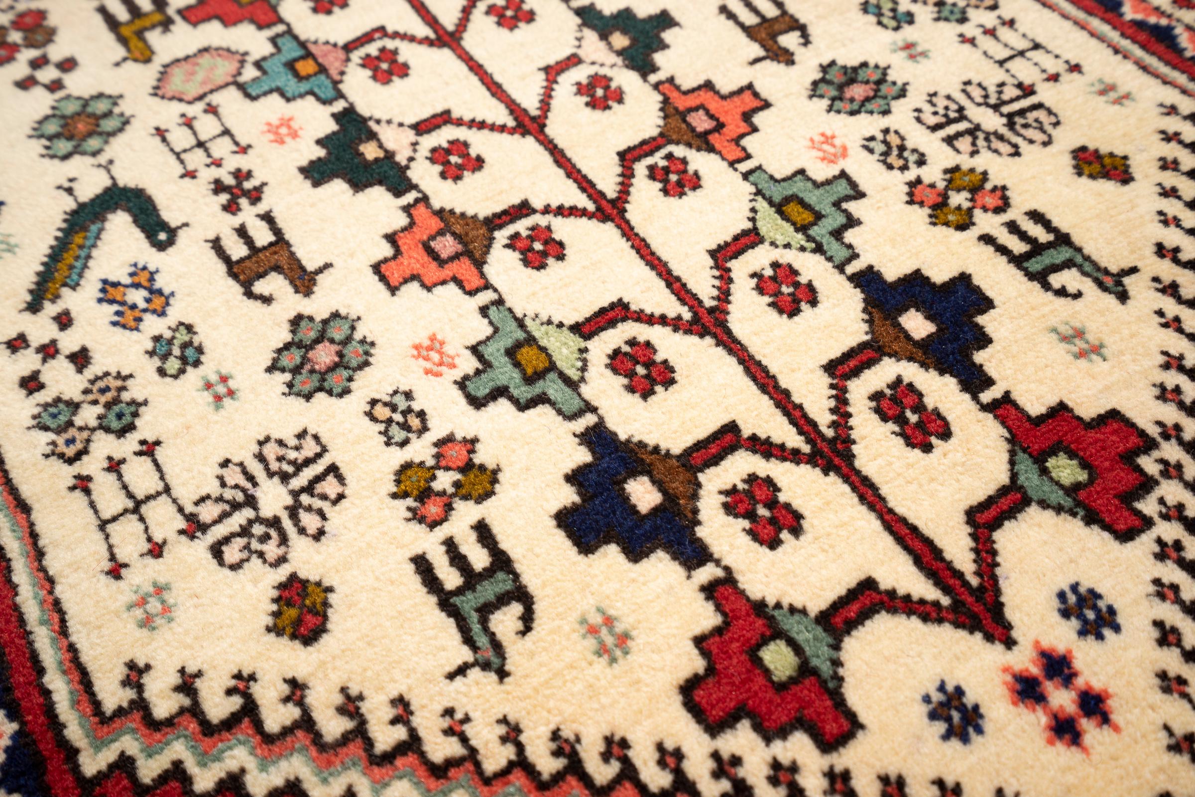 Vintage Abade Qashqai Persian Runner Rug