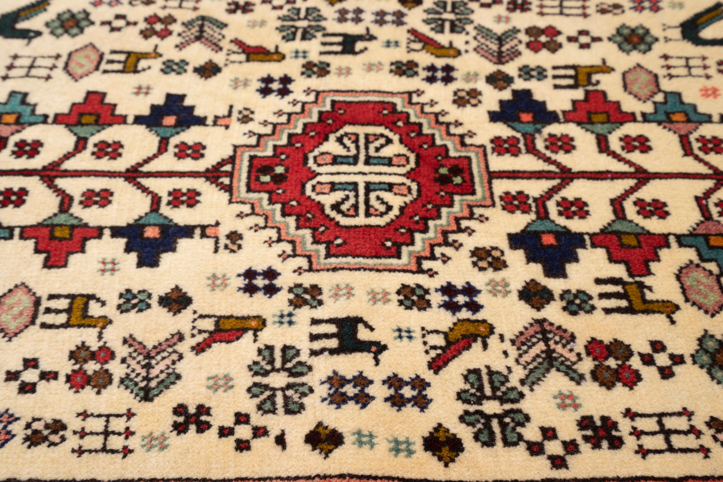 Vintage Abade Qashqai Persian Runner Rug