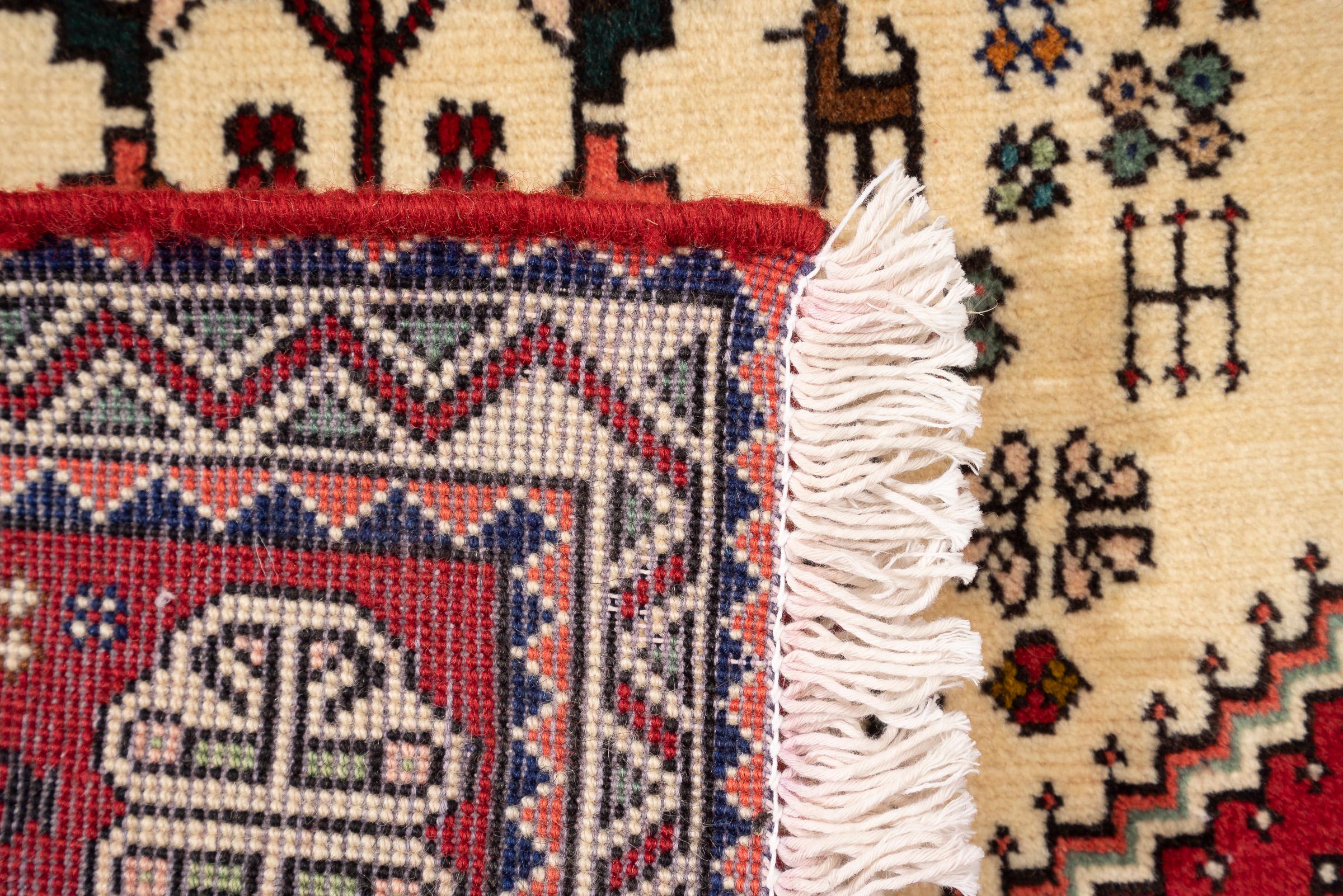 Vintage Abade Qashqai Persian Runner Rug