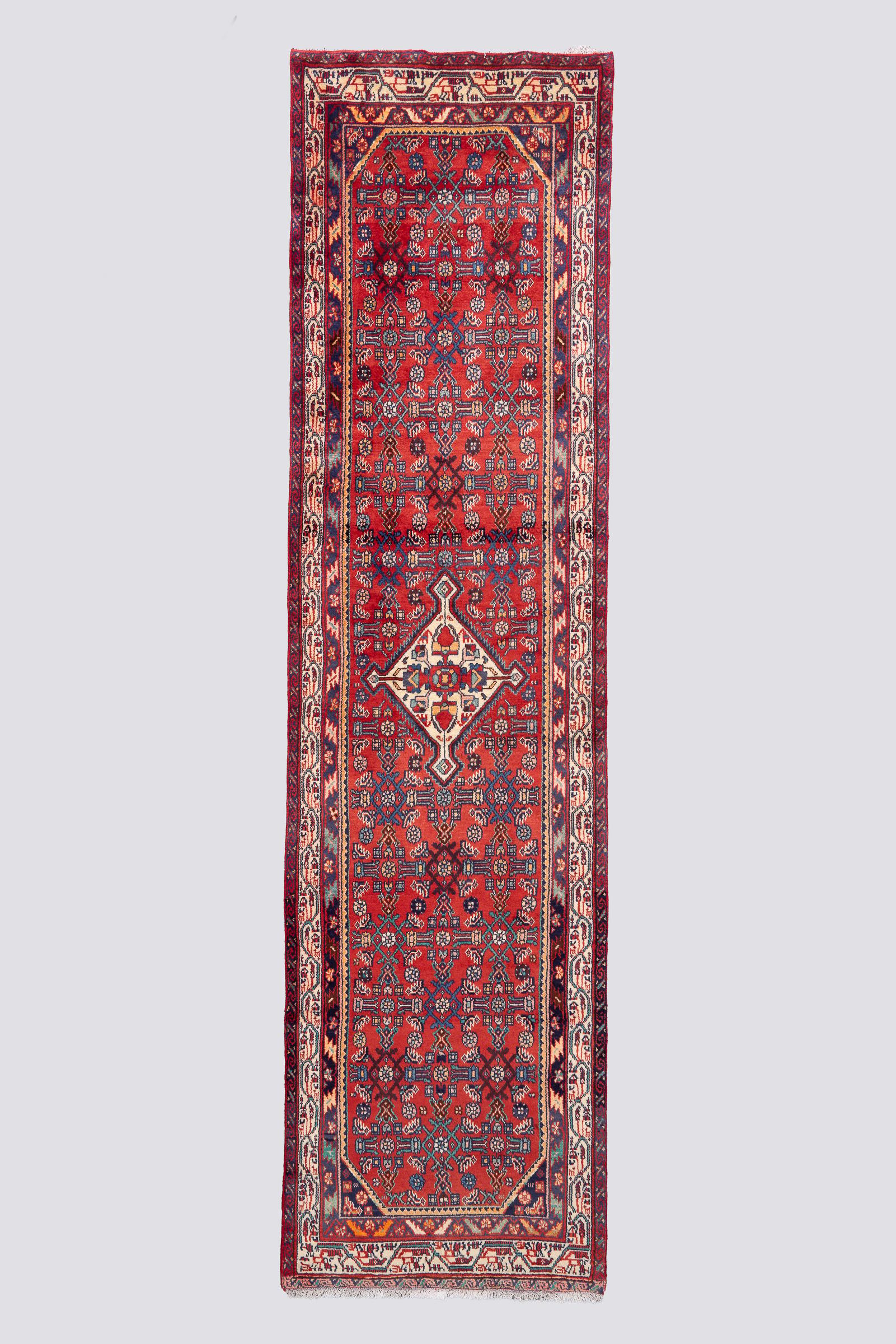 Vintage Hossein Abad Mahi Carpet Runner 3.4SQM