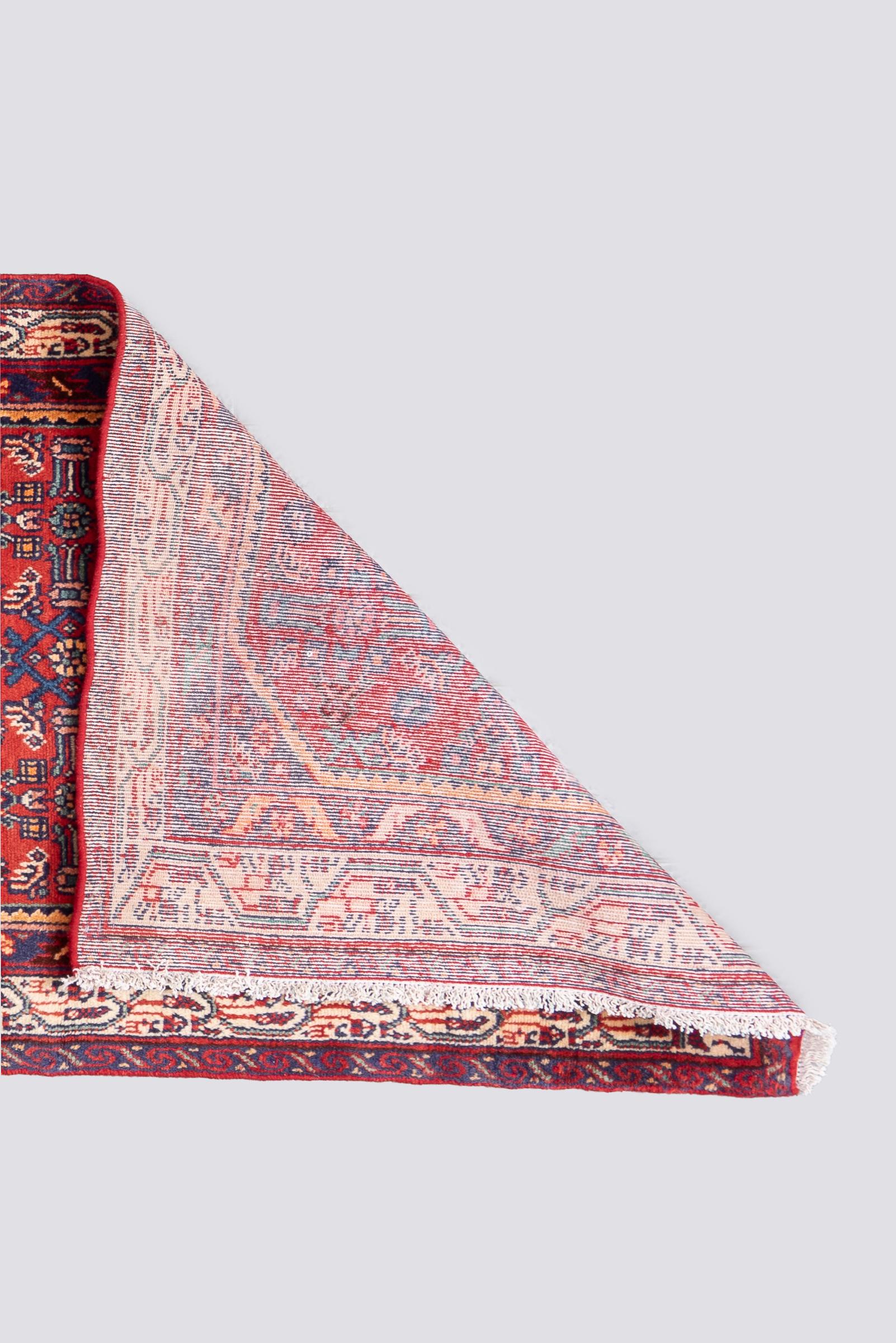 Vintage Hossein Abad Mahi Persian Runner Rug