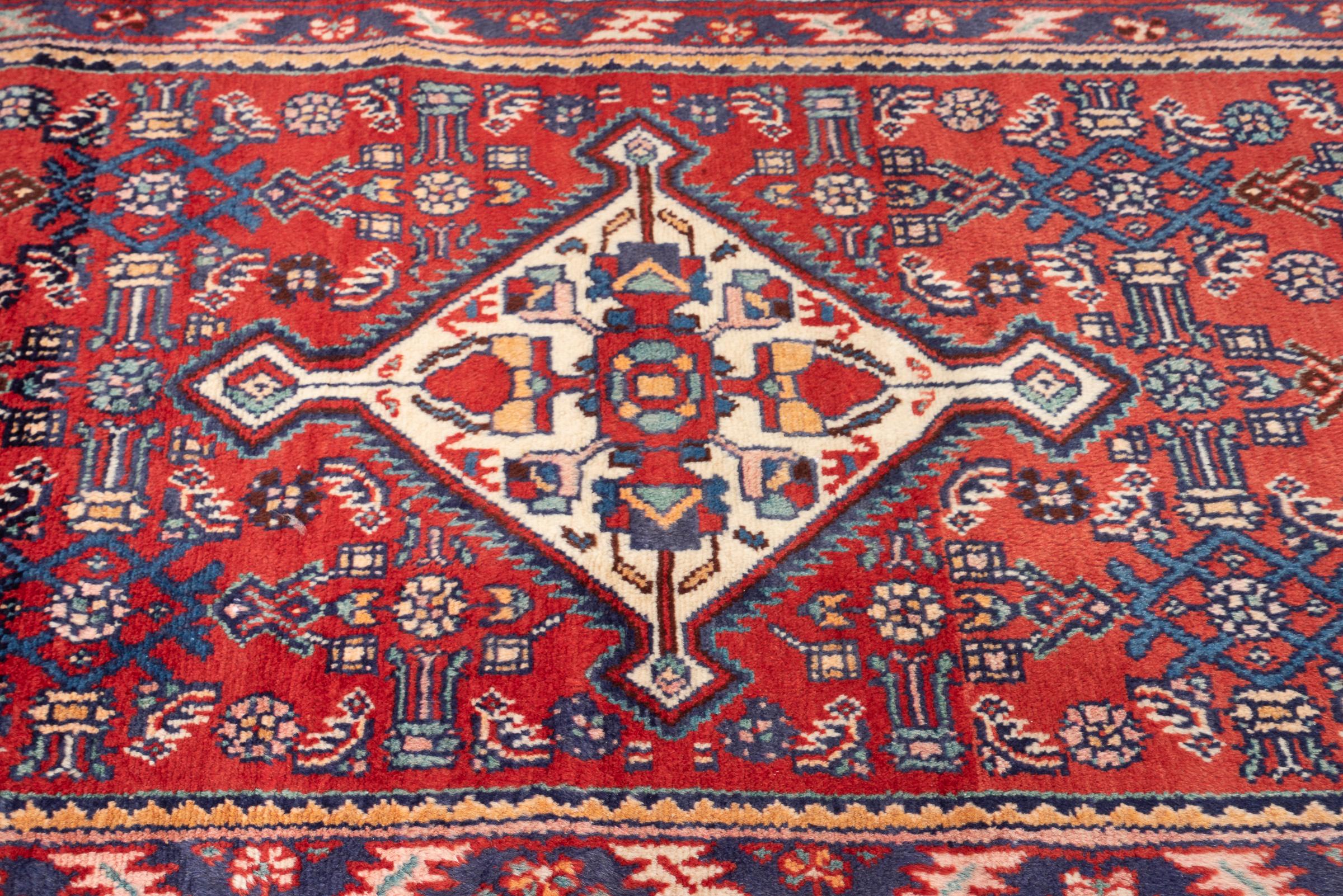 Vintage Hossein Abad Mahi Persian Runner Rug