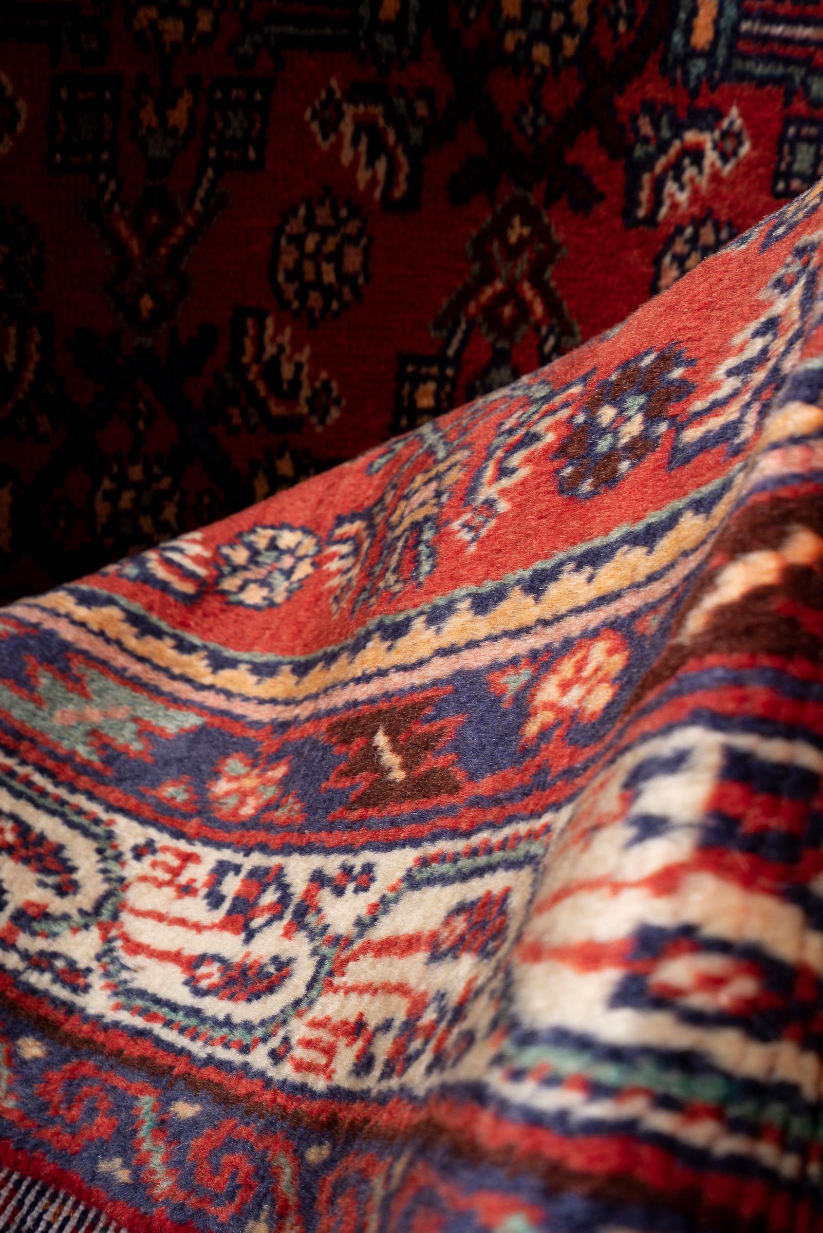 Vintage Hossein Abad Mahi Persian Runner Rug