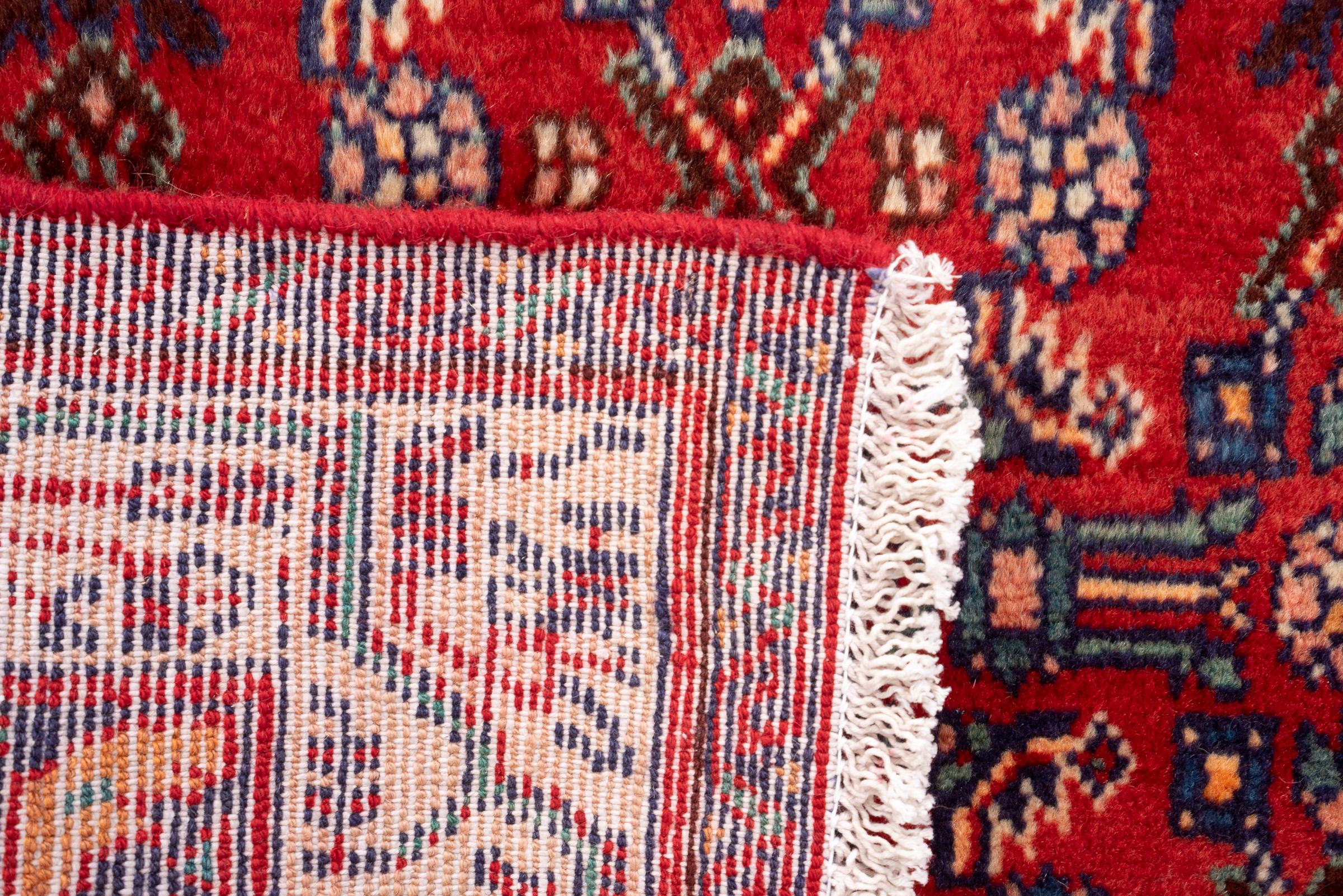Vintage Hossein Abad Mahi Persian Runner Rug
