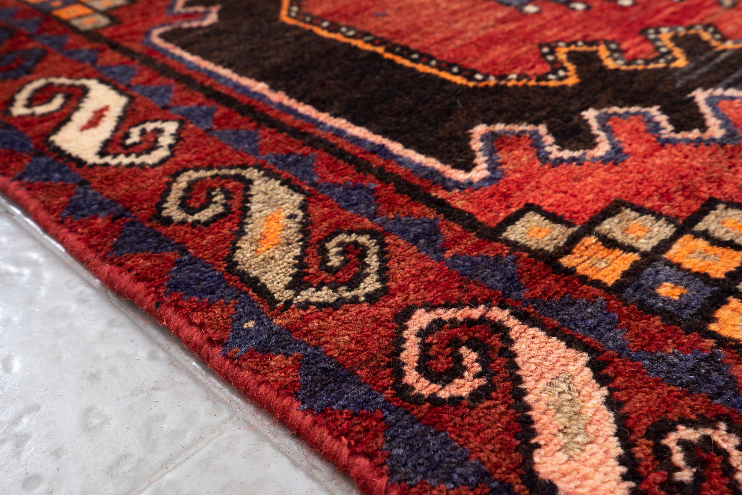 Vintage Hamadan Persian Runner Rug