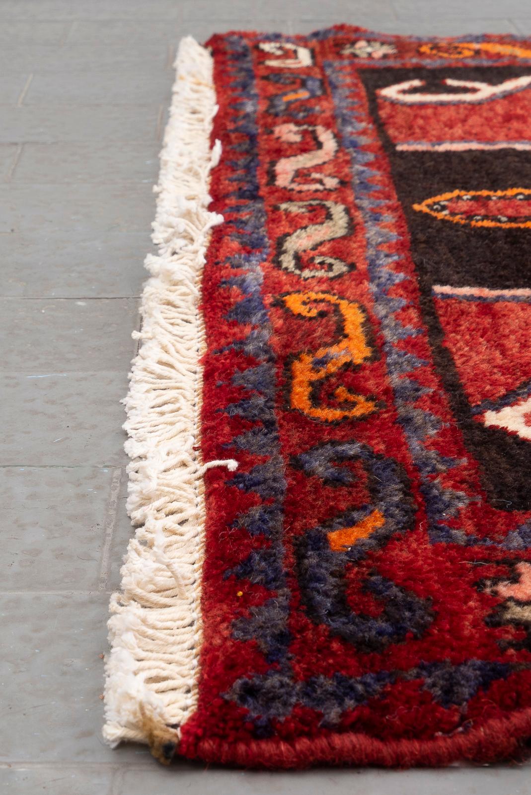 Vintage Hamadan Persian Runner Rug