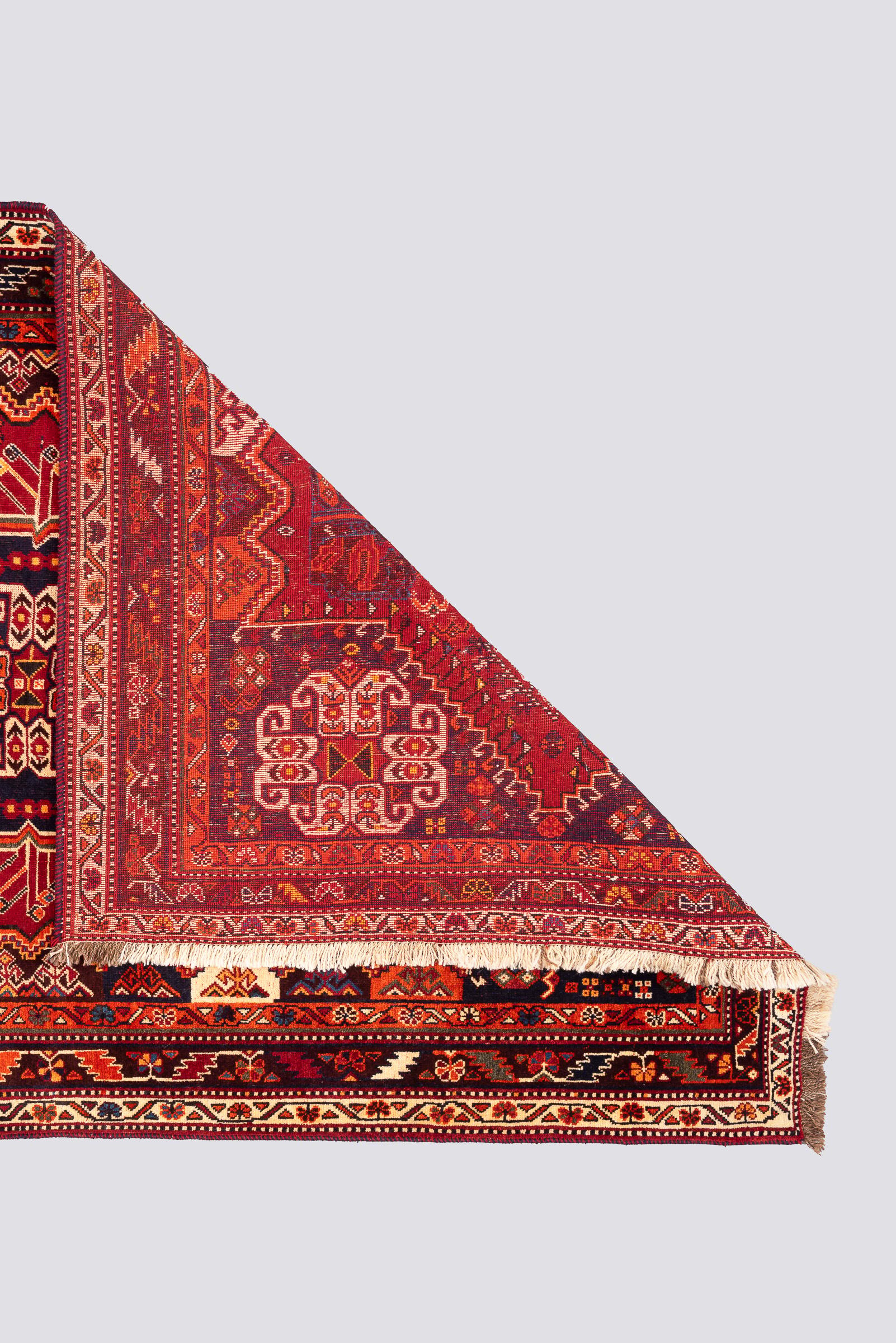 Vintage Qashqai Horse Head Persian Rug