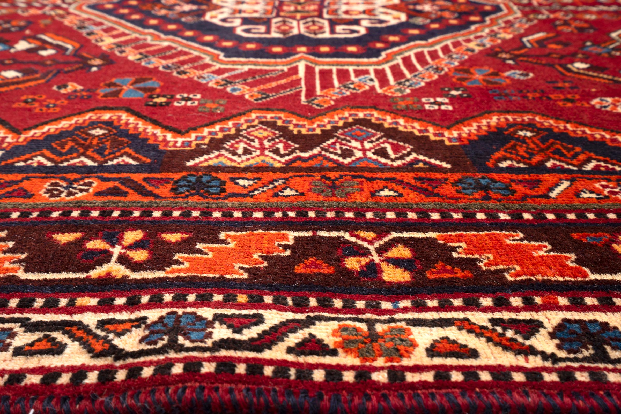 Vintage Qashqai Horse Head Persian Rug