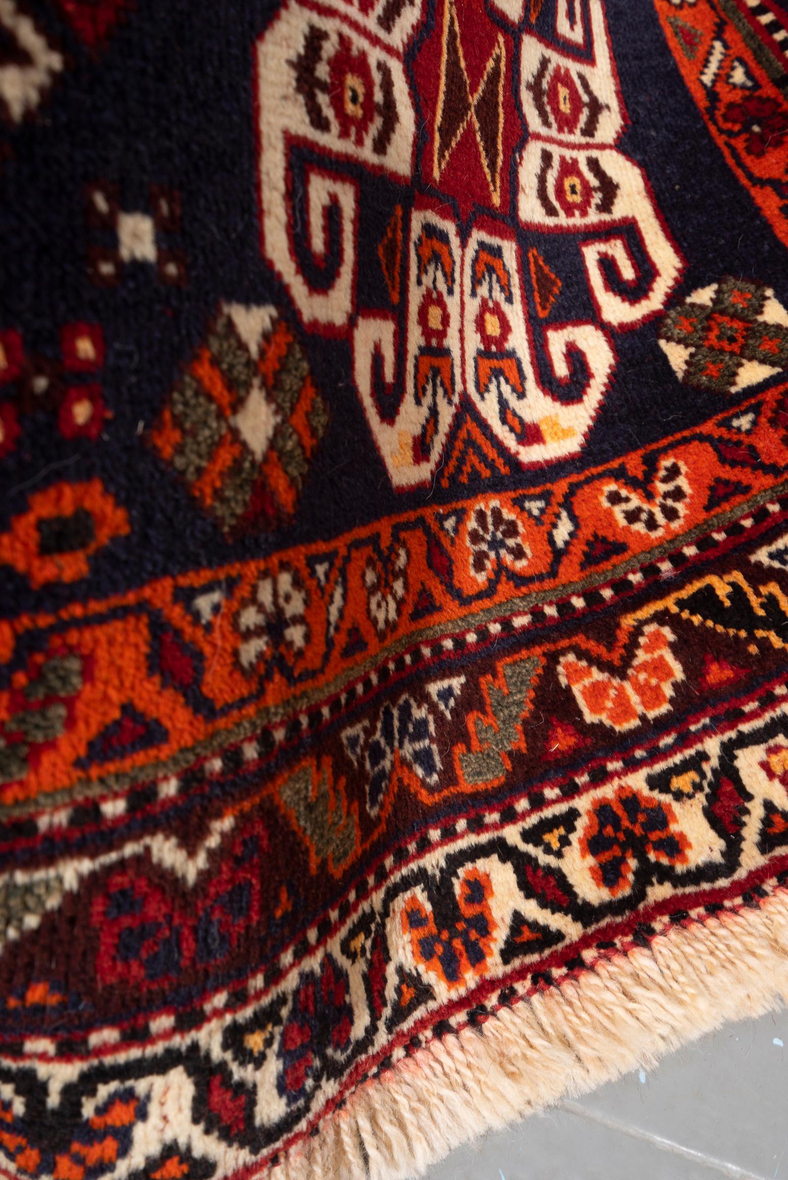 Vintage Qashqai Horse Head Persian Rug