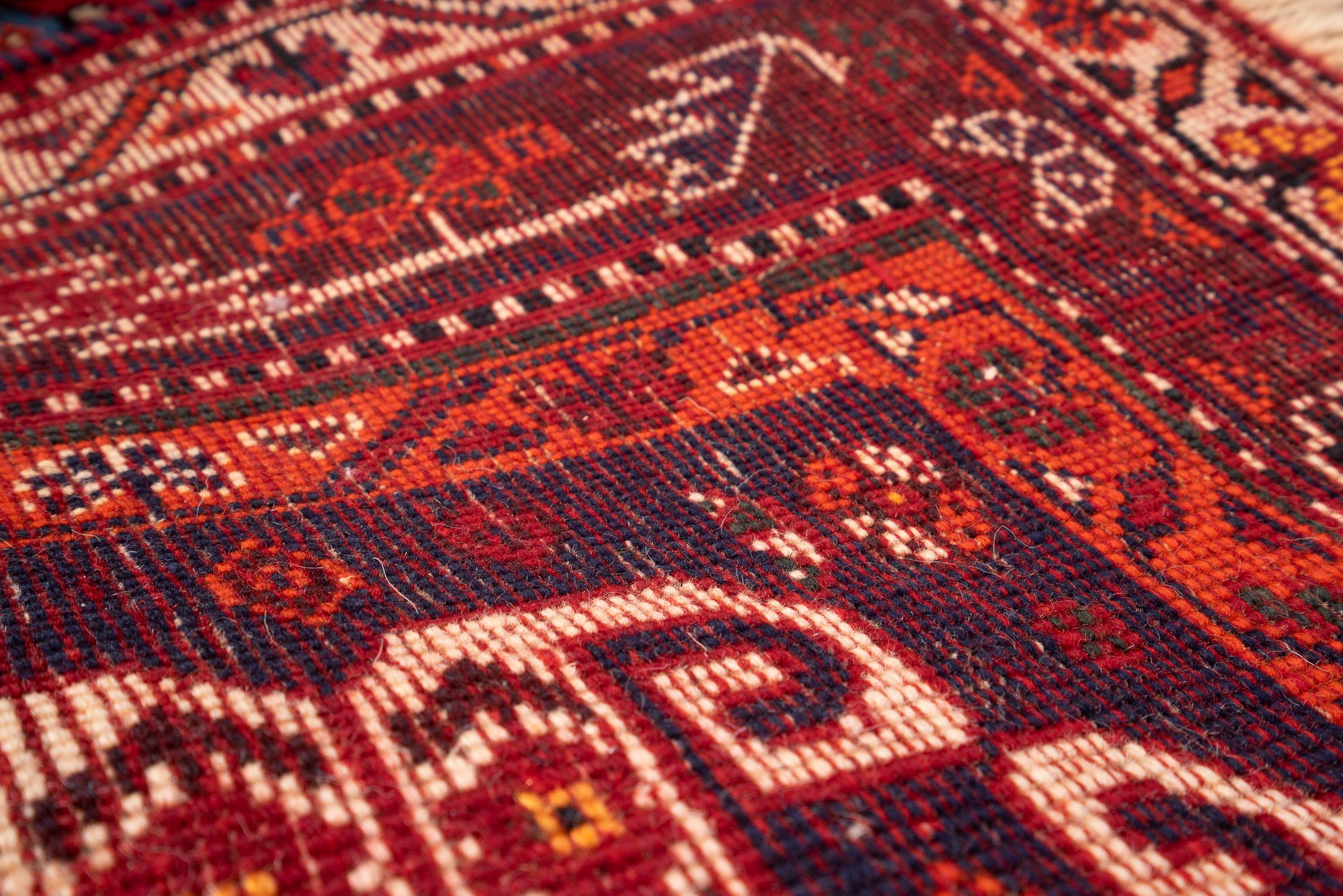 Vintage Qashqai Horse Head Persian Rug