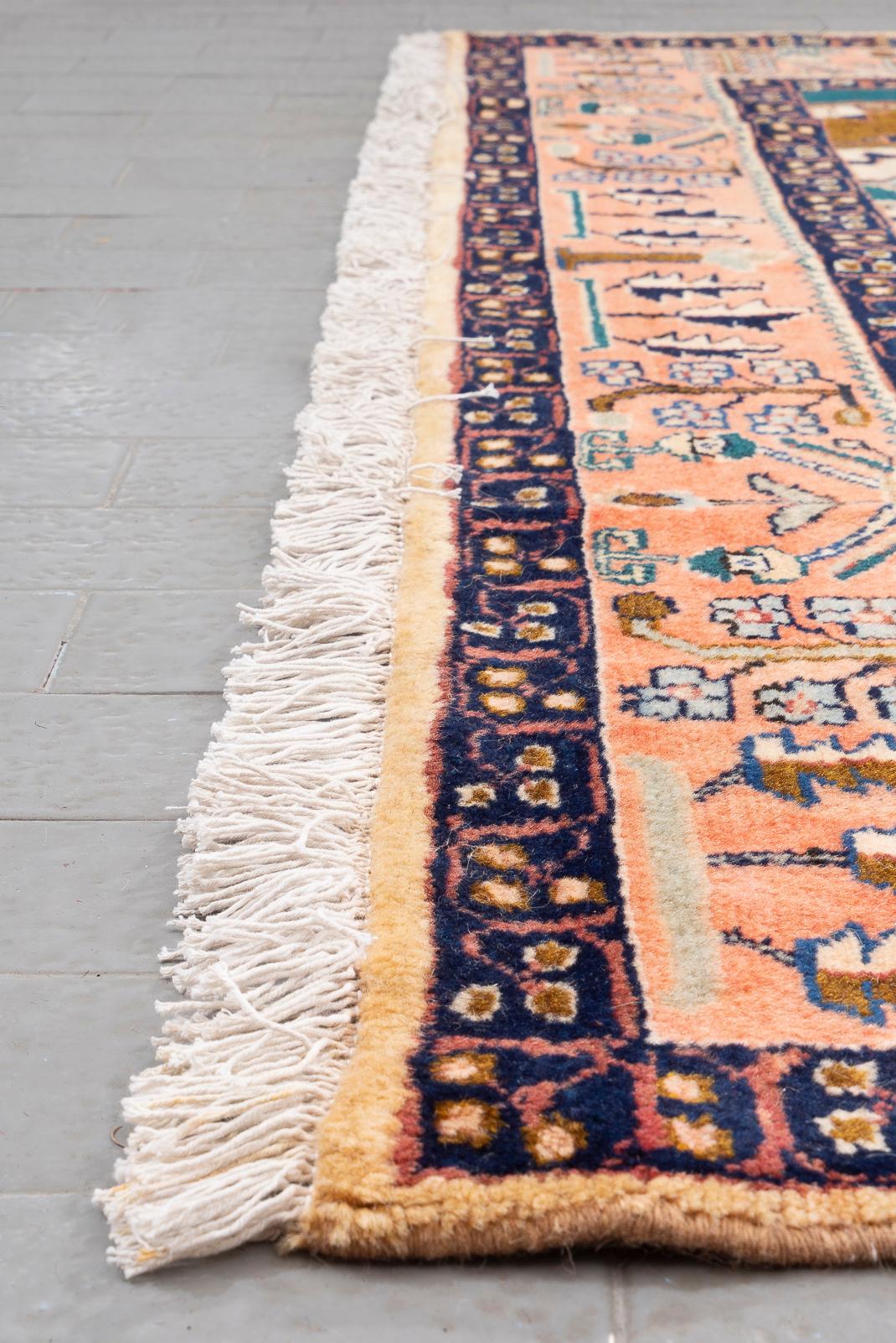 Vintage Heriz Serapi revival Persian Rug