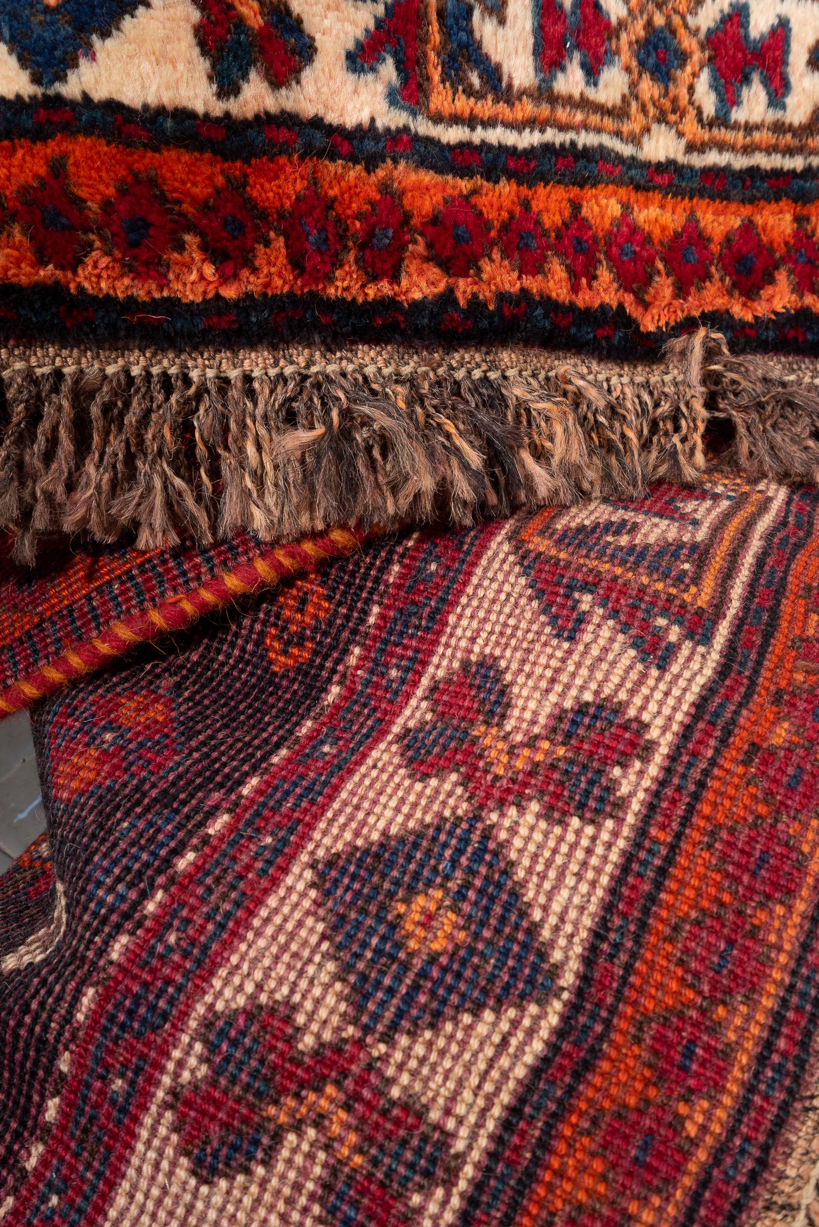Vintage Qashqai Qobadkhani Persian Rug