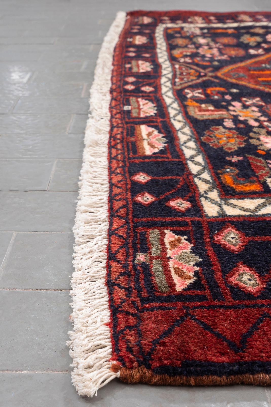 Vintage Khamse Zanjan Persian Rug