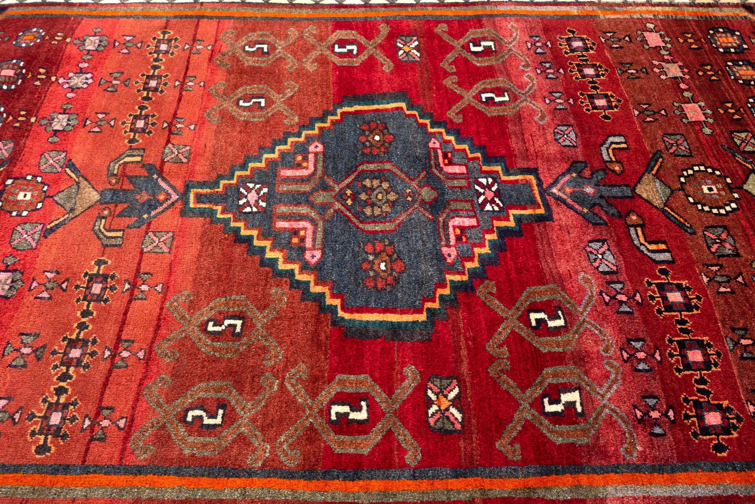 Vintage Khamse Zanjan Persian Rug