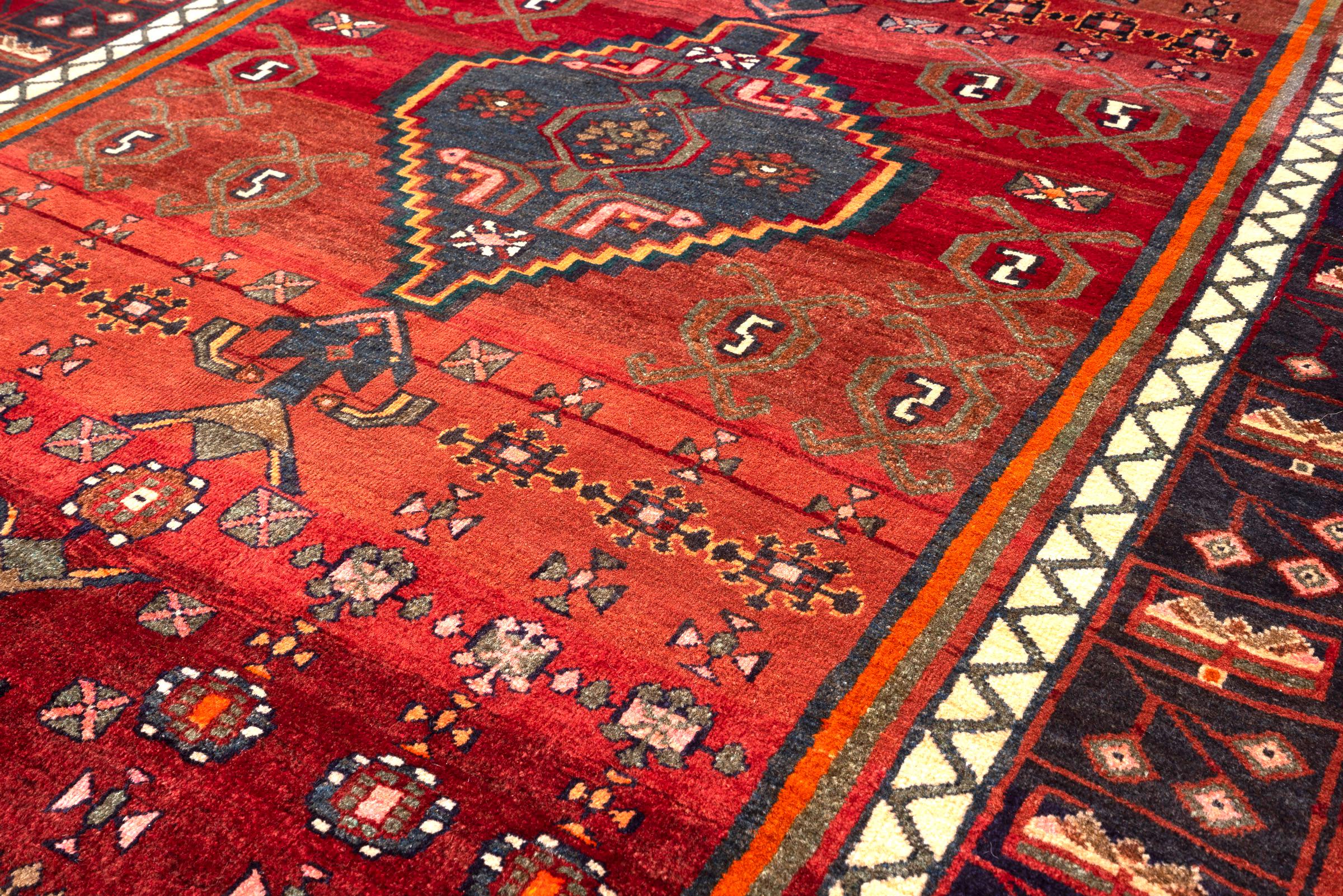Vintage Khamse Zanjan Persian Rug