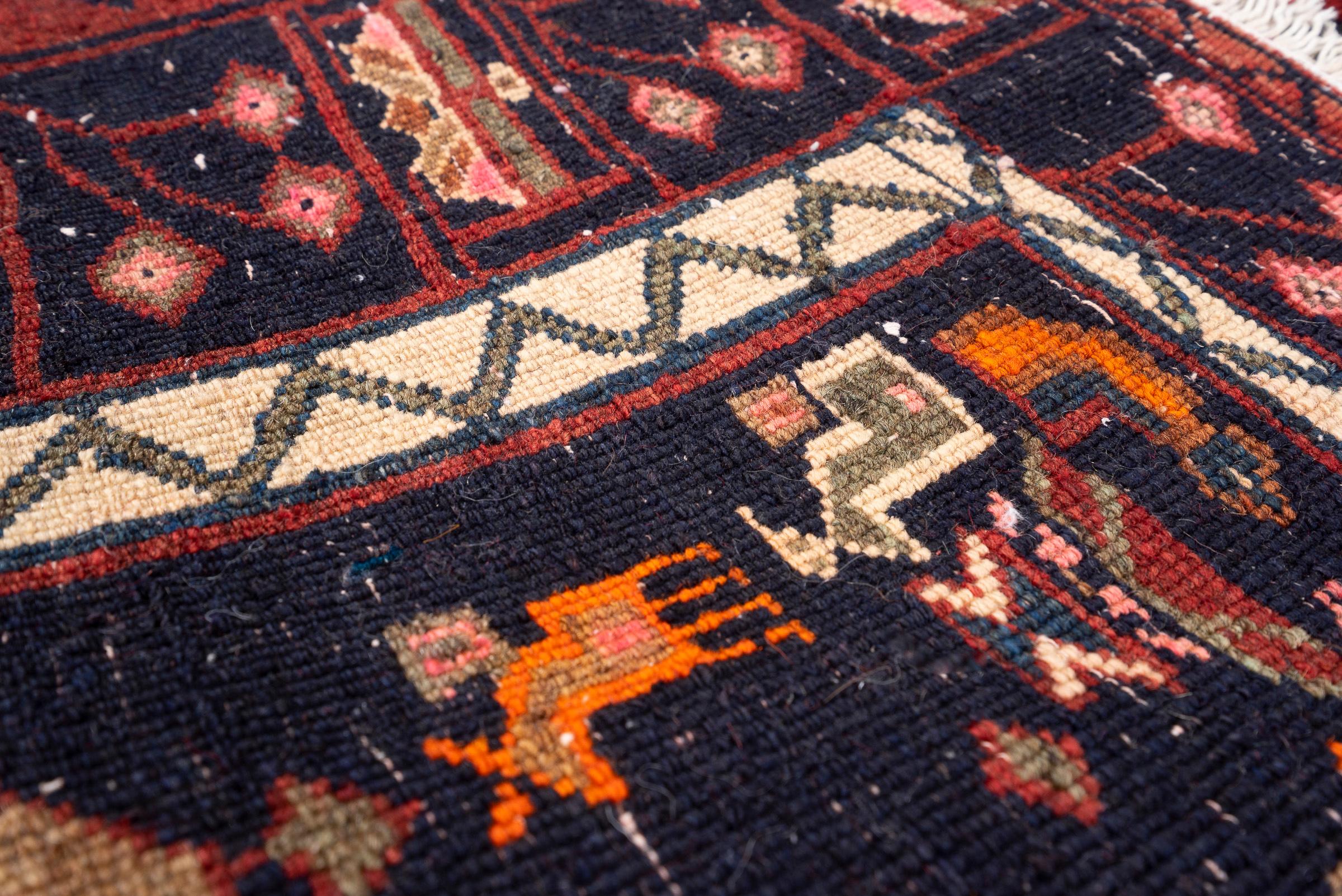 Vintage Khamse Zanjan Persian Rug