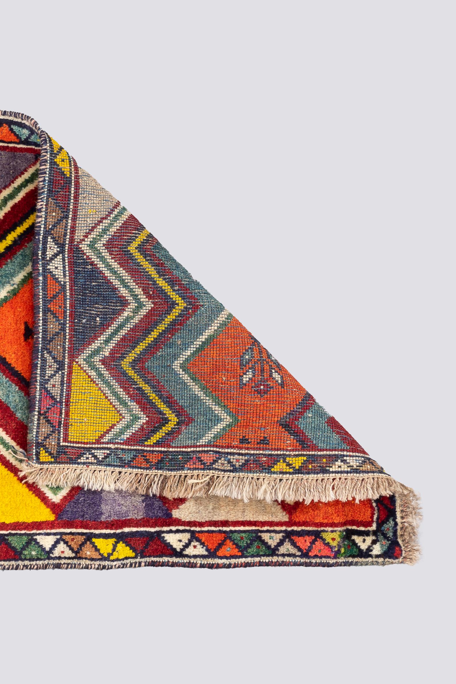Vintage Qashqai Persian Gabbeh Poshti Rug