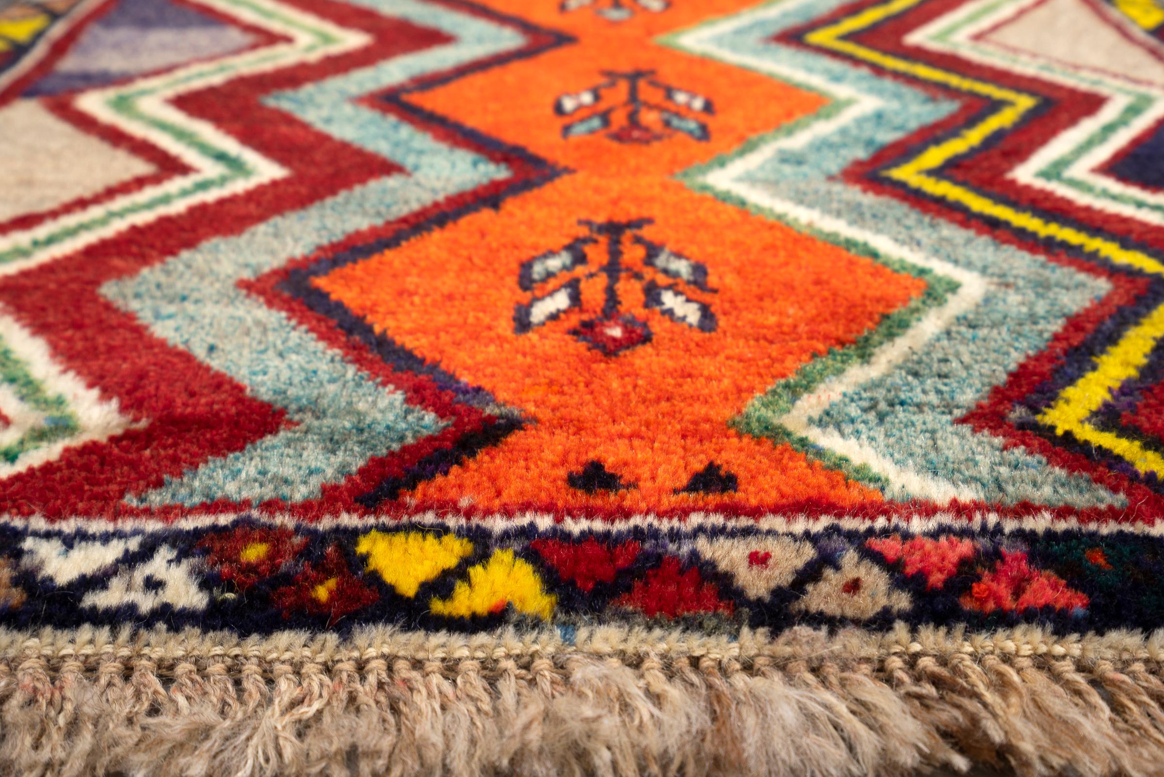 Vintage Qashqai Persian Gabbeh Poshti Rug