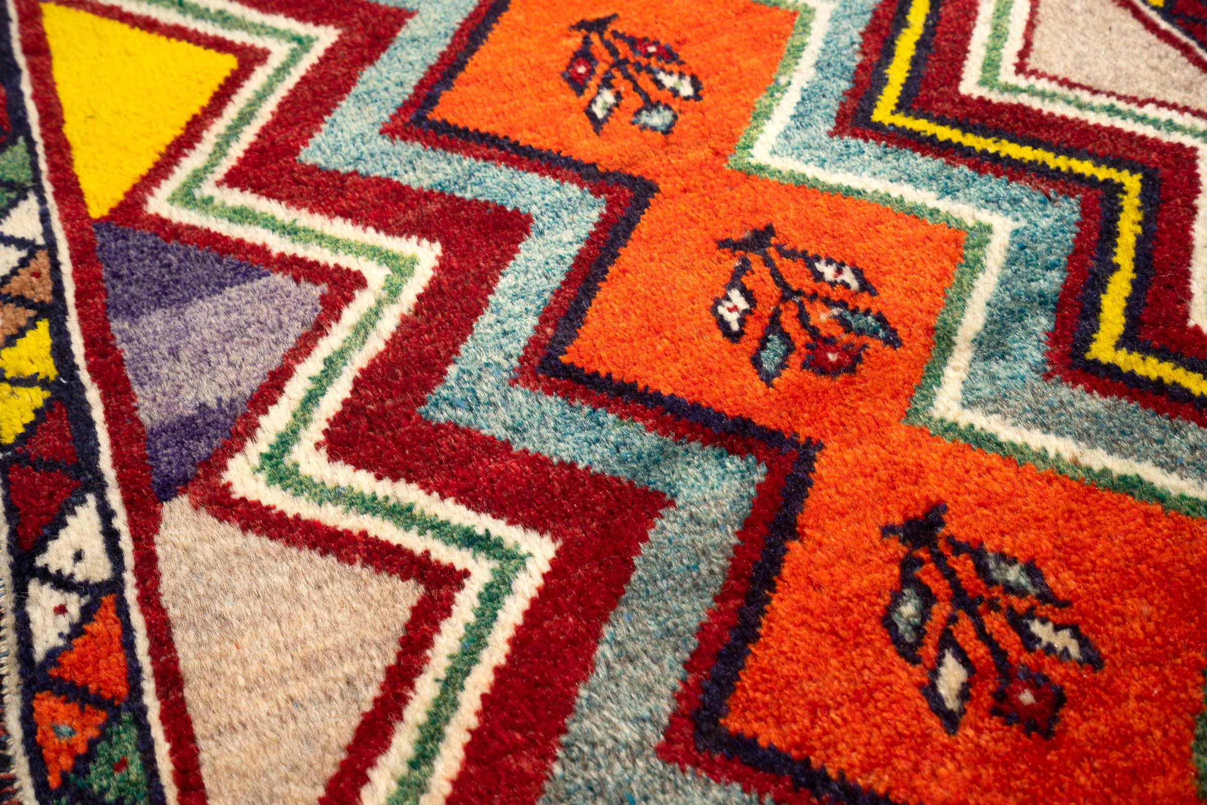 Vintage Qashqai Persian Gabbeh Poshti Rug