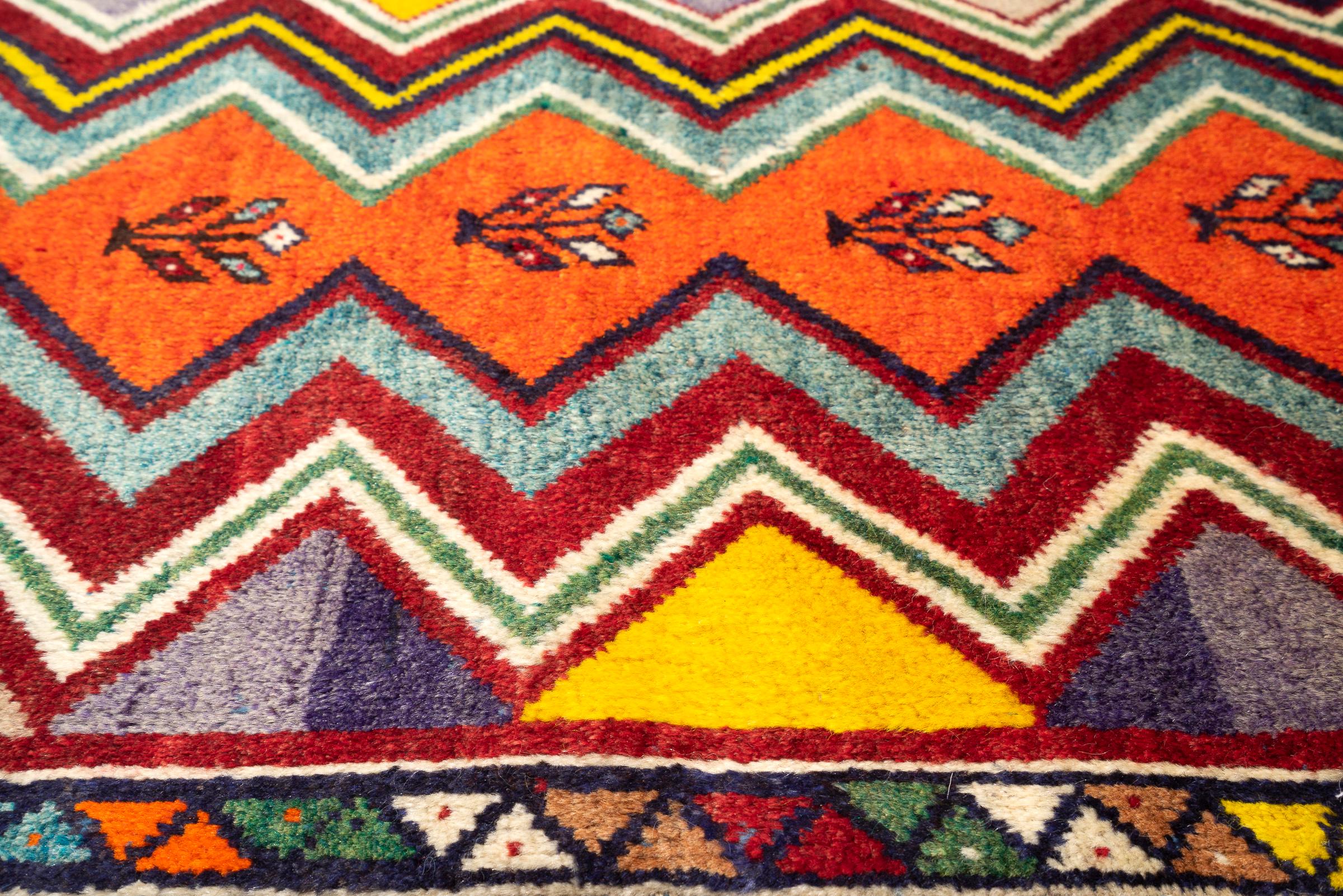 Vintage Qashqai Persian Gabbeh Poshti Rug