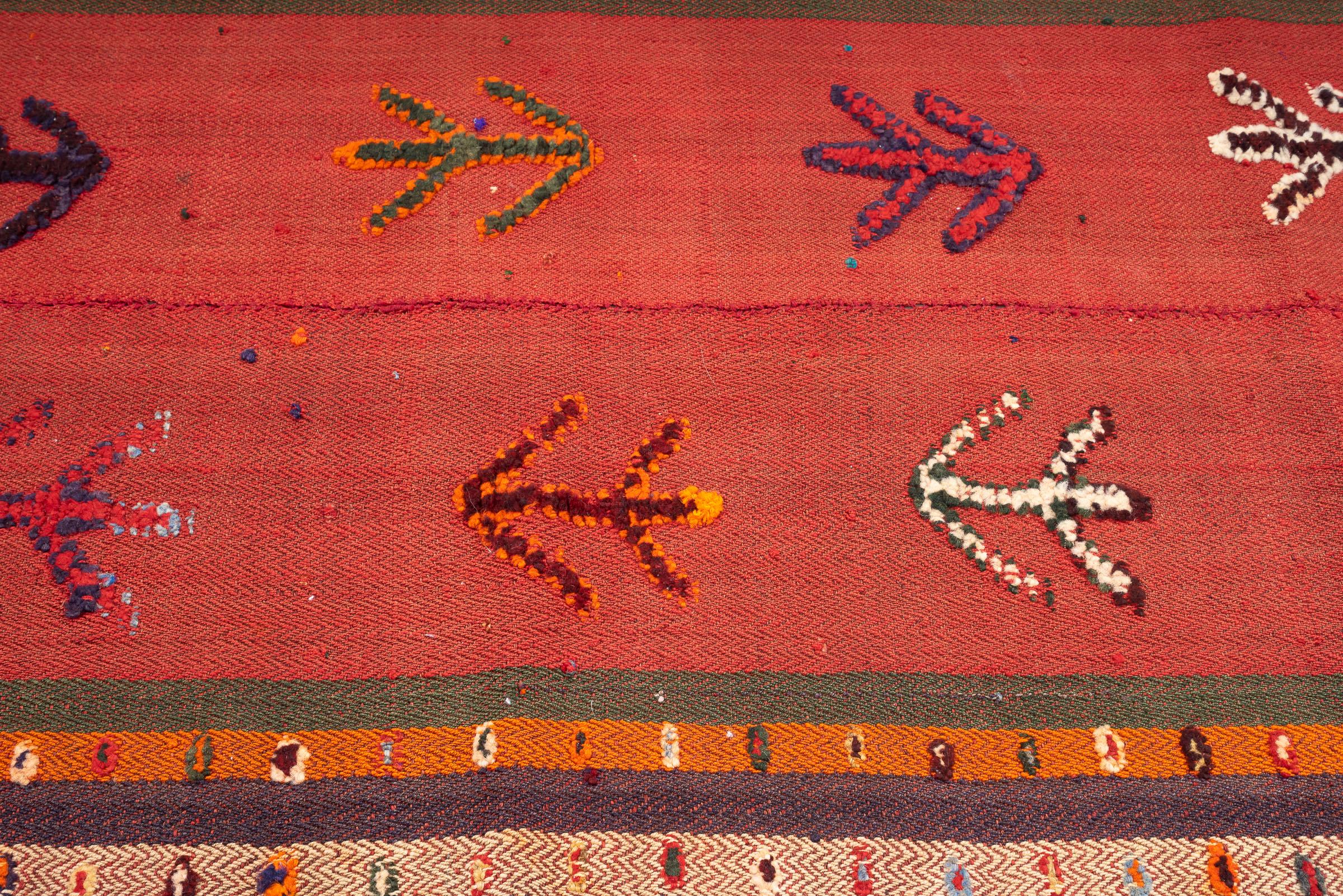 Vintage Qashqai Pile woven Persian Jajim Flatweave