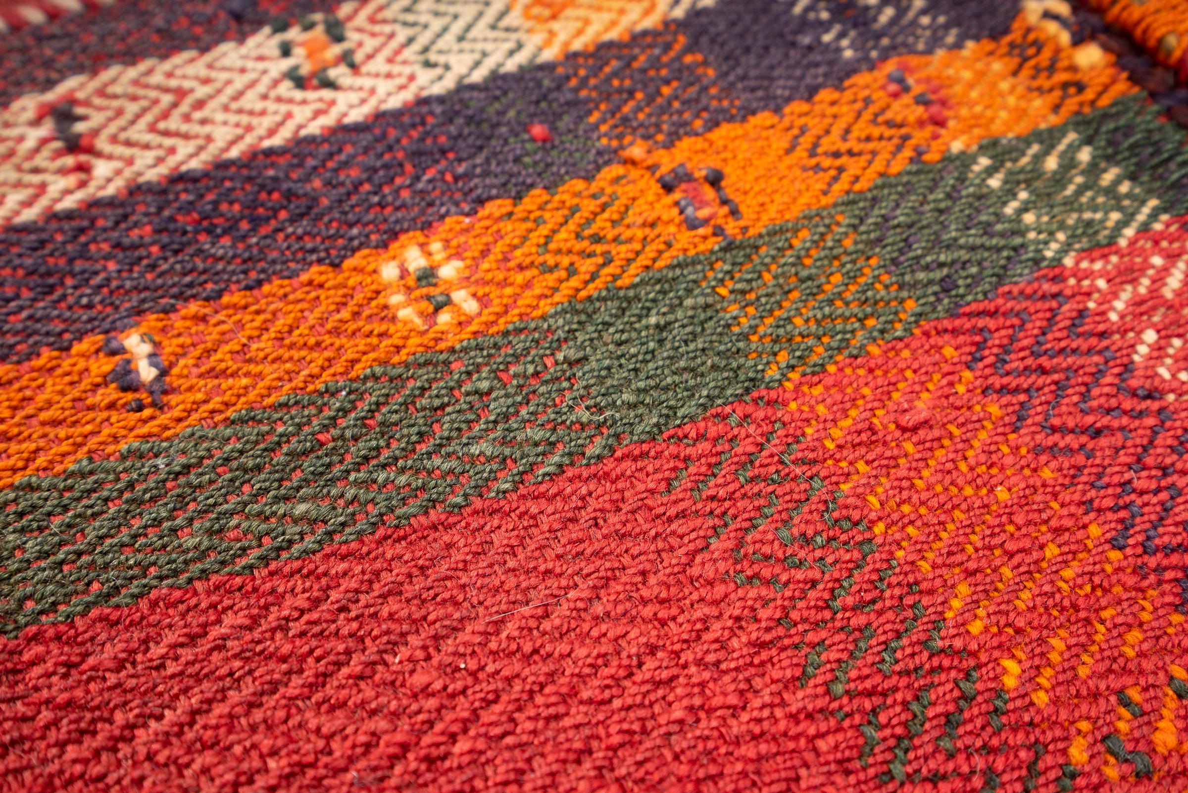 Vintage Qashqai Pile woven Persian Jajim Flatweave