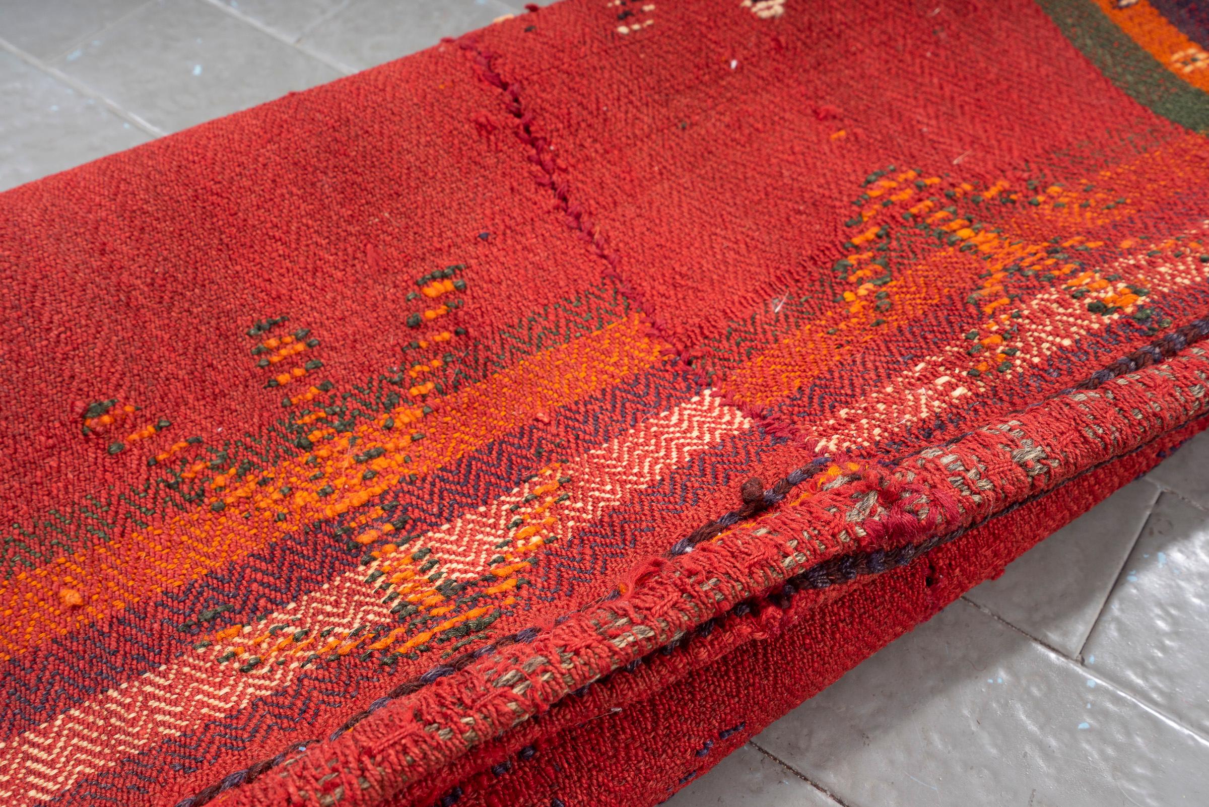 Vintage Qashqai Pile woven Persian Jajim Flatweave