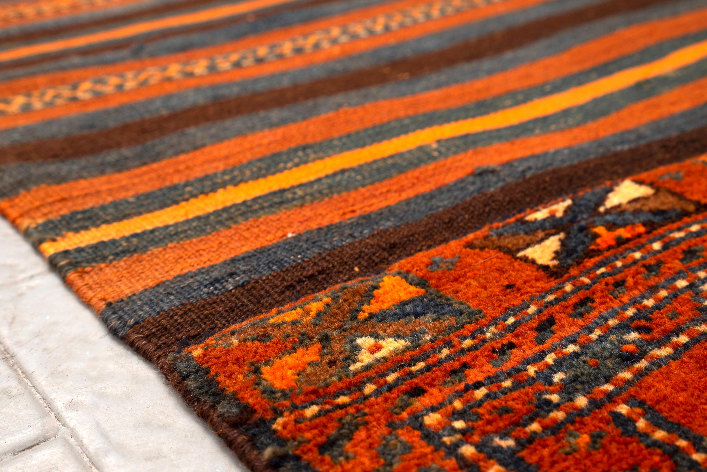Antique Lori opened saddle Bag Persian Runner Rug