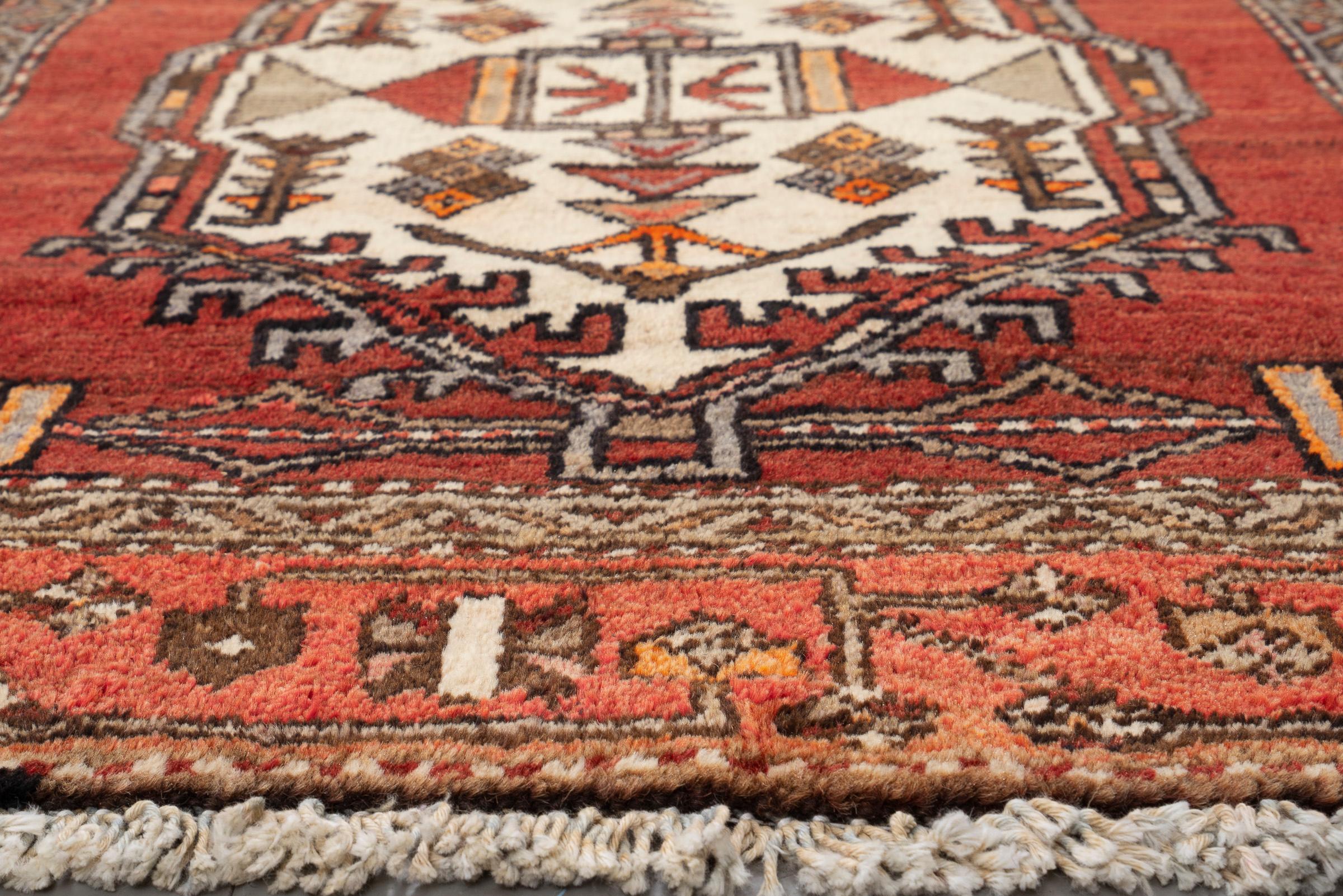Vintage Meshkin Shahr 4 Toranj Persian Runner Rug