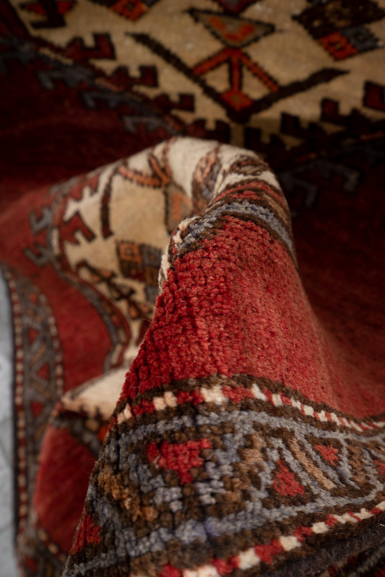 Vintage Meshkin Shahr 4 Toranj Persian Runner Rug