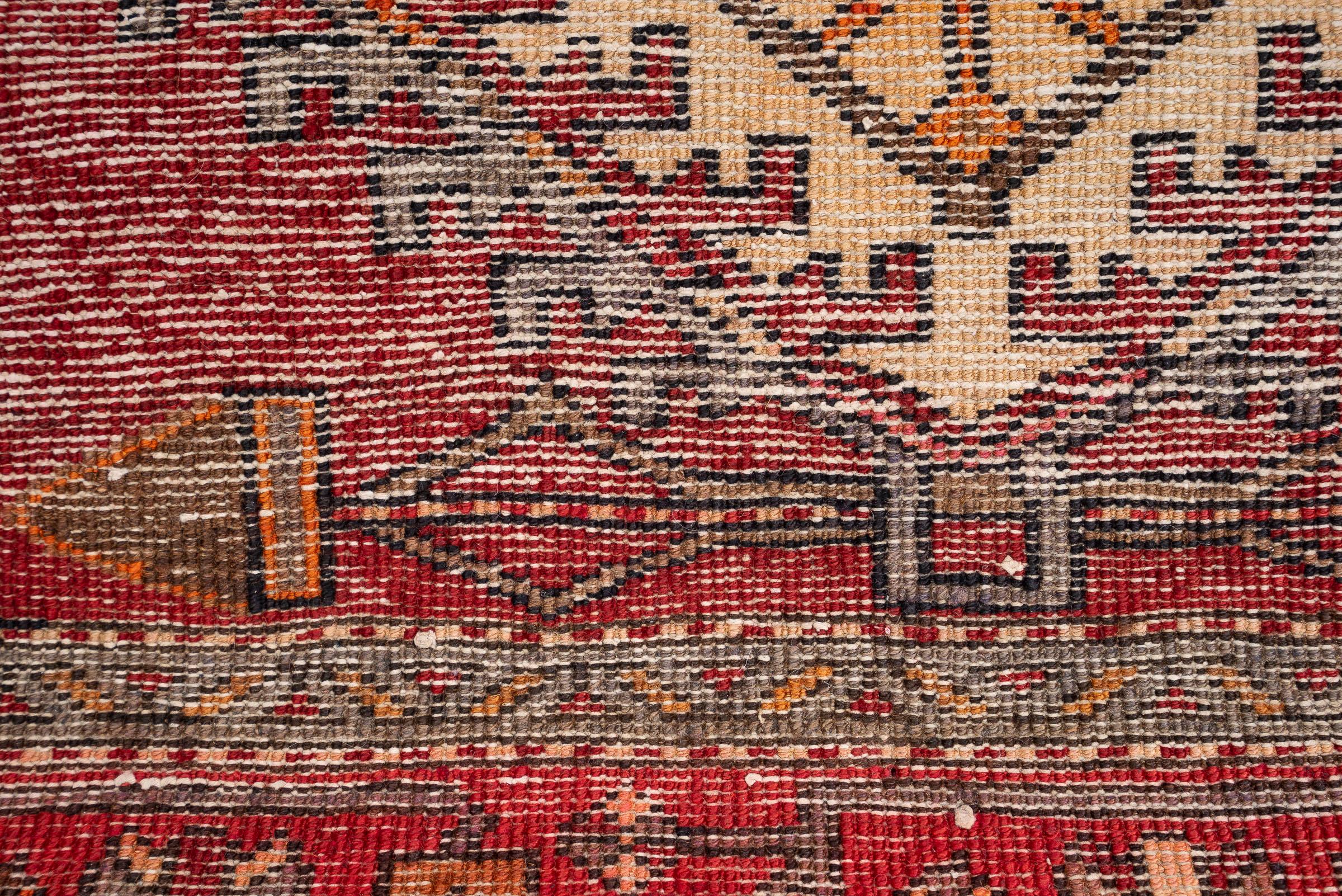 Vintage Meshkin Shahr 4 Toranj Persian Runner Rug