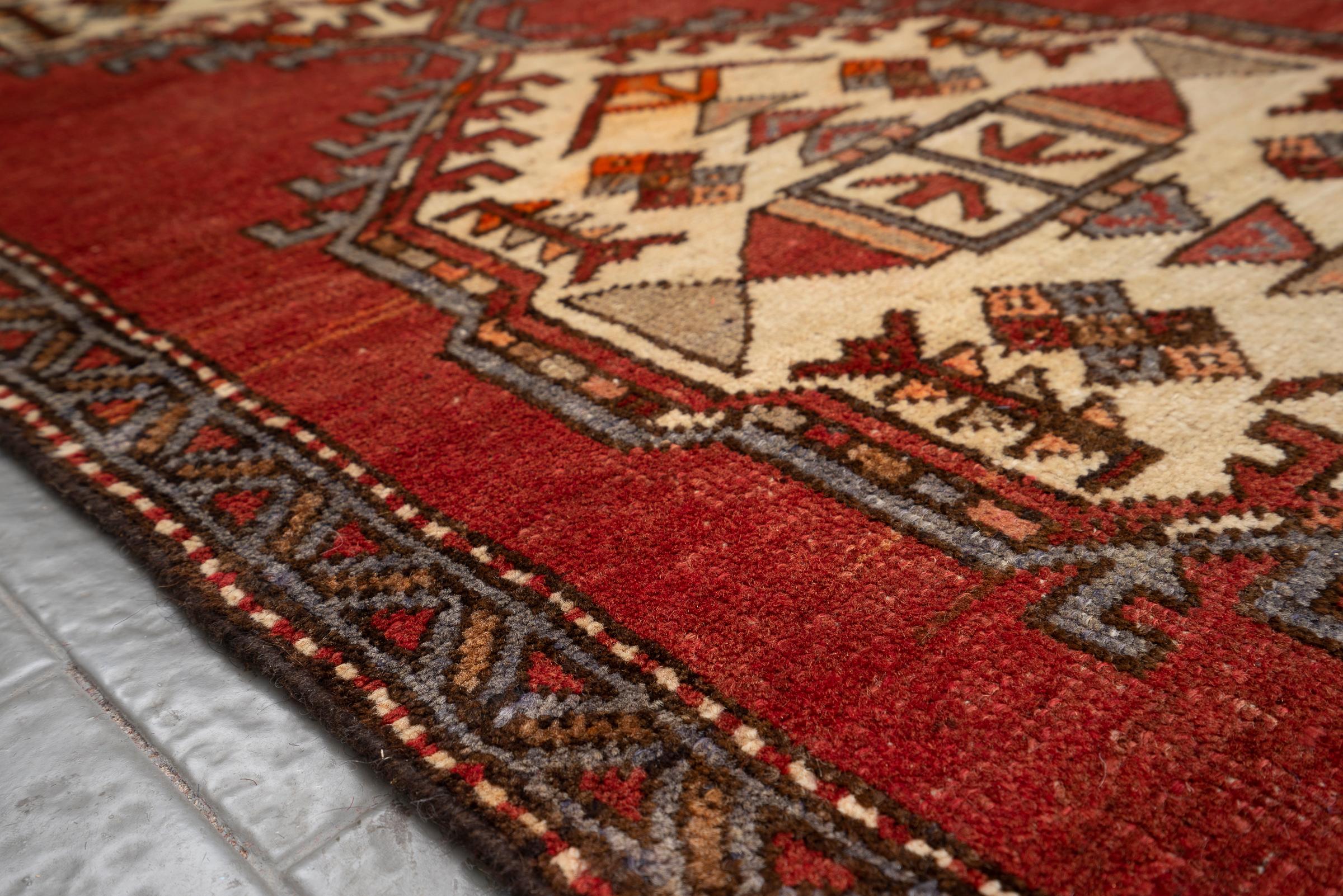 Vintage Meshkin Shahr 4 Toranj Persian Runner Rug