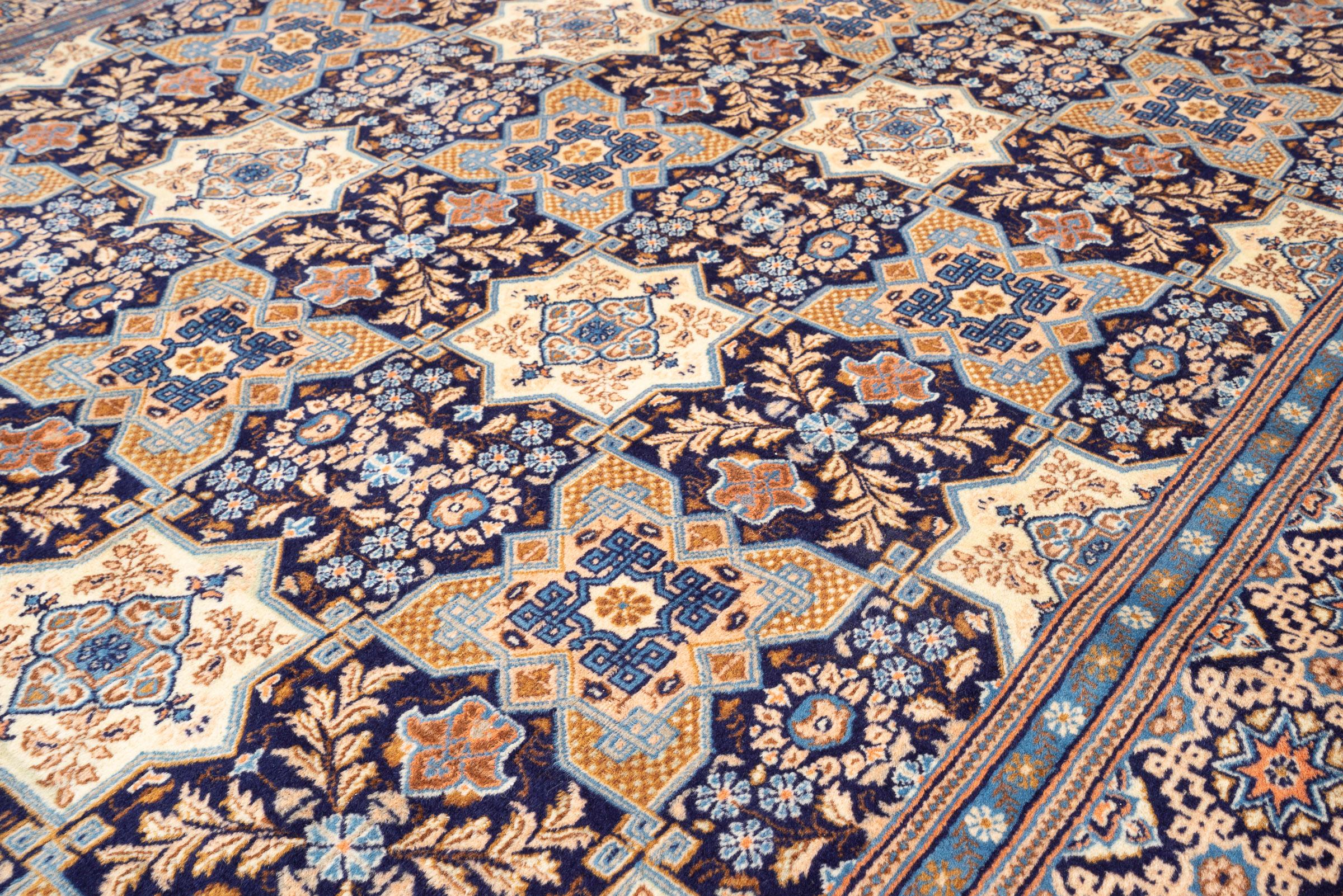 Contemporary Tabriz Fine 50 Raj Tiles Persian Rug