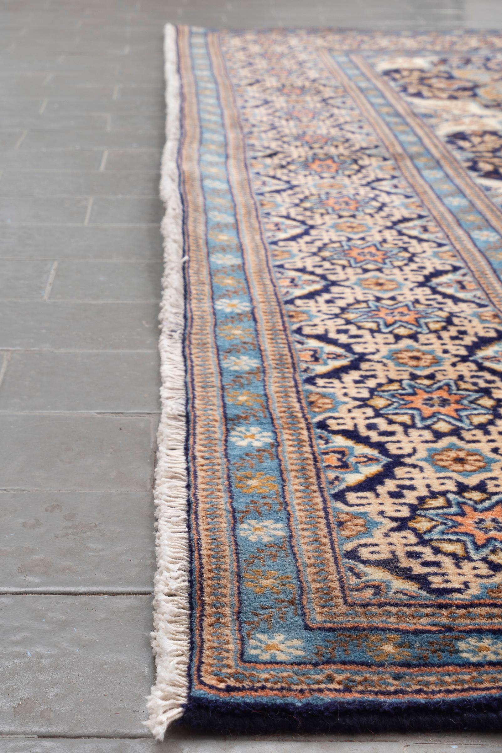 Contemporary Tabriz Fine 50 Raj Tiles Persian Rug